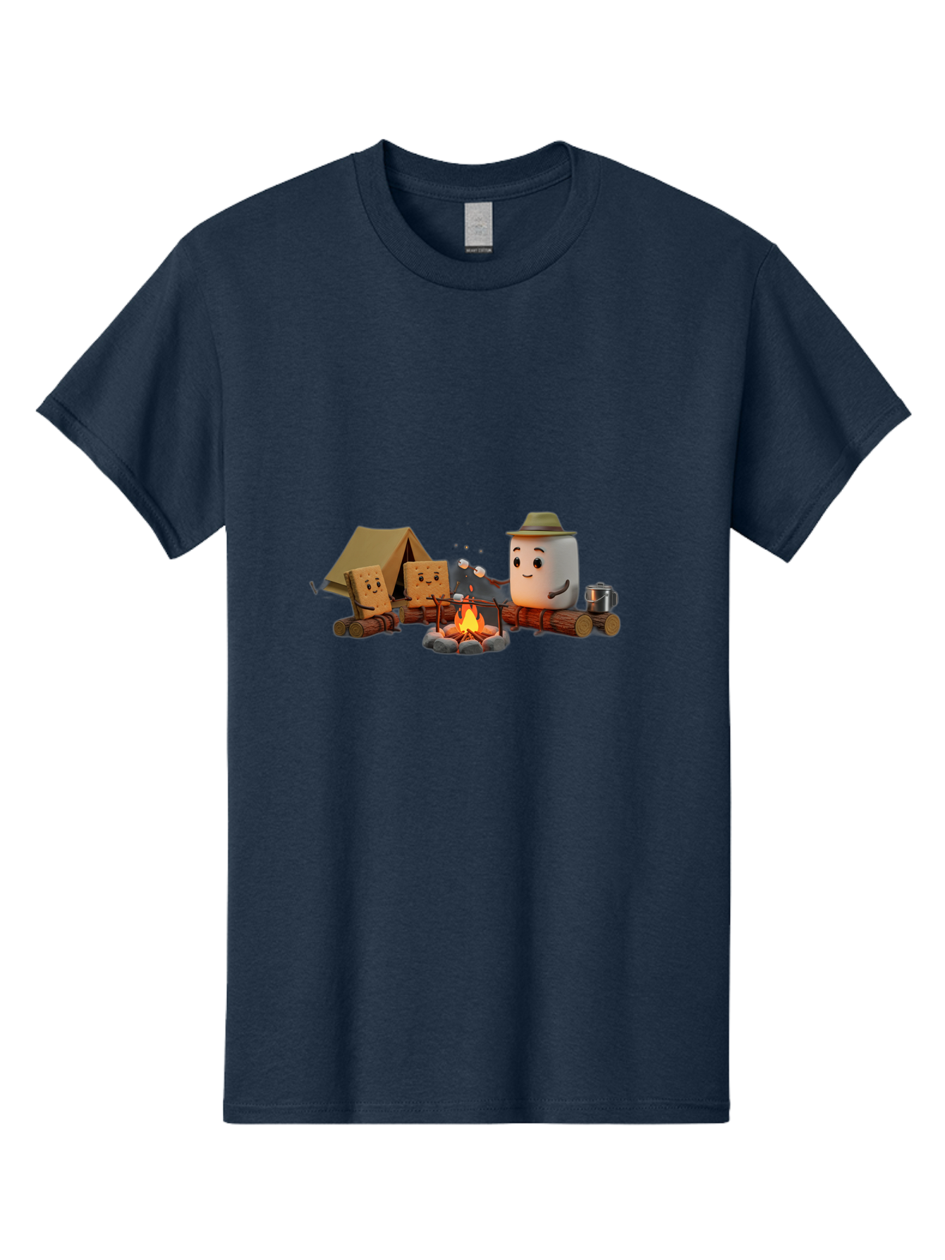 Camping-S-Mores Men'S Graphic Tee, 100% Cotton, Comfortable Casual Summer Wear, Machine Washable, Vintage Camera, Old Camera, Antique Camera, Black Camera, Classic Photography, Photography Equipment, Nostalgic Device, Film Camera, Camera Art Bal933
