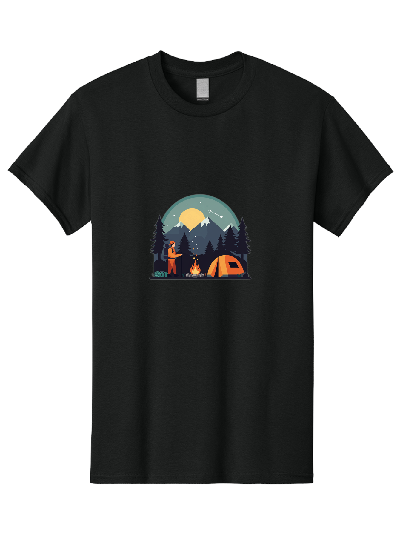 Camping-Under-The-Stars Men'S Graphic Tee, 100% Cotton, Comfortable Casual Summer Wear, Machine Washable, Vintage Camera, Old Camera, Antique Camera, Black Camera, Classic Photography, Photography Equipment, Nostalgic Device, Film Camera, Bal934