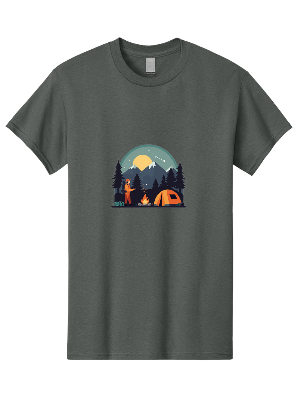 Camping-Under-The-Stars Men'S Graphic Tee, 100% Cotton, Comfortable Casual Summer Wear, Machine Washable, Vintage Camera, Old Camera, Antique Camera, Black Camera, Classic Photography, Photography Equipment, Nostalgic Device, Film Camera, Bal934