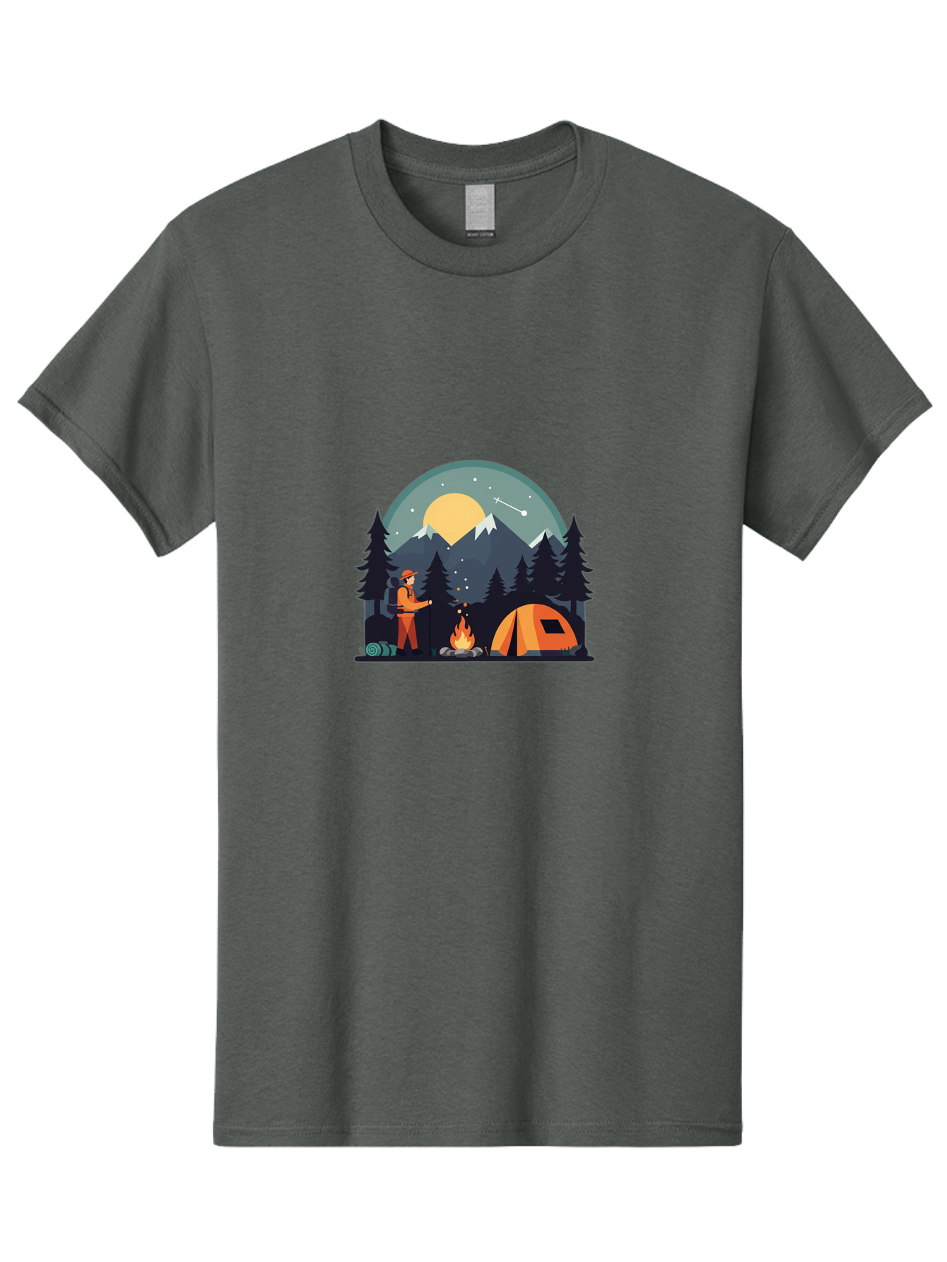 Camping-Under-The-Stars Men'S Graphic Tee, 100% Cotton, Comfortable Casual Summer Wear, Machine Washable, Vintage Camera, Old Camera, Antique Camera, Black Camera, Classic Photography, Photography Equipment, Nostalgic Device, Film Camera, Bal934