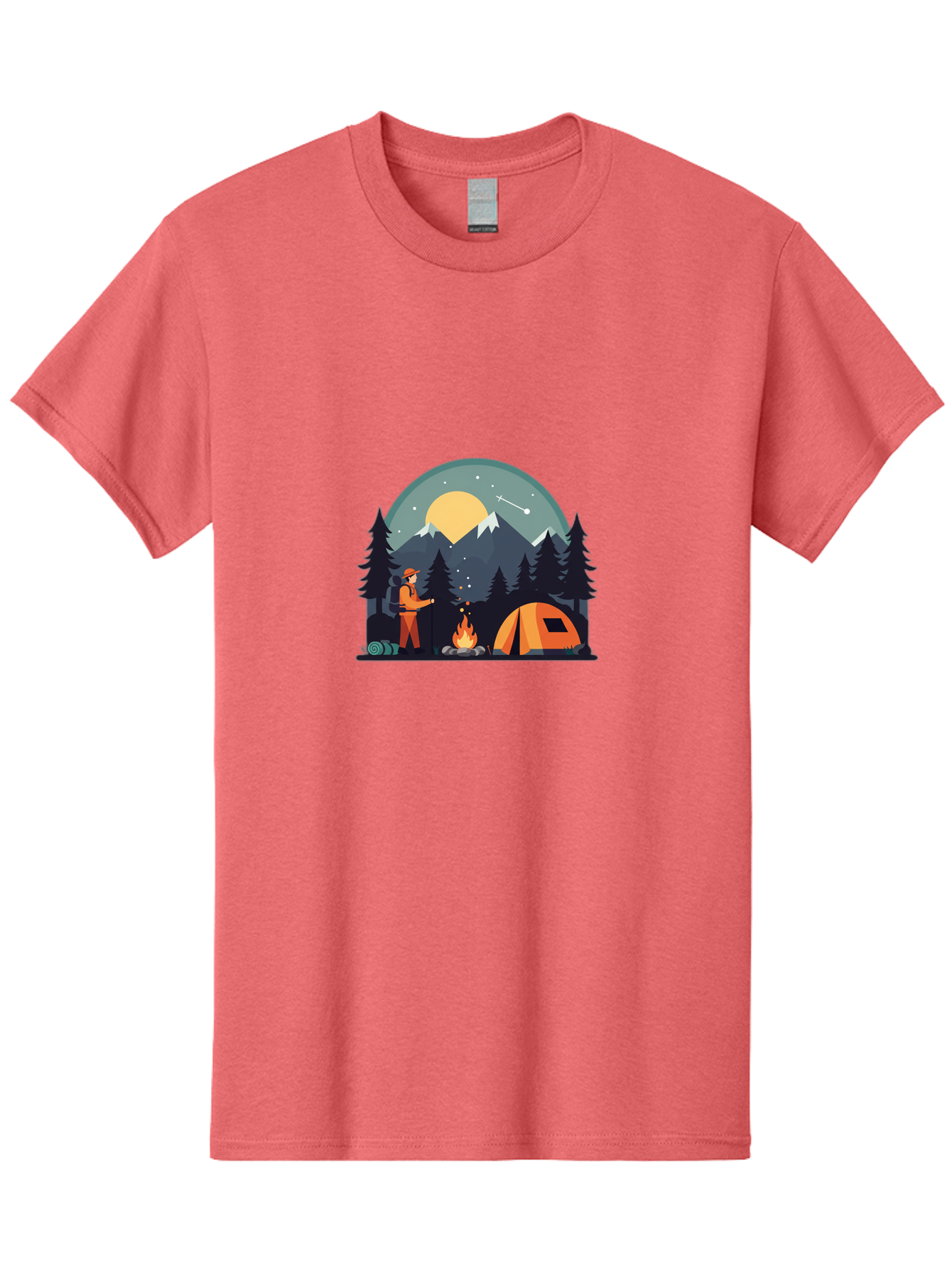 Camping-Under-The-Stars Men'S Graphic Tee, 100% Cotton, Comfortable Casual Summer Wear, Machine Washable, Vintage Camera, Old Camera, Antique Camera, Black Camera, Classic Photography, Photography Equipment, Nostalgic Device, Film Camera, Bal934