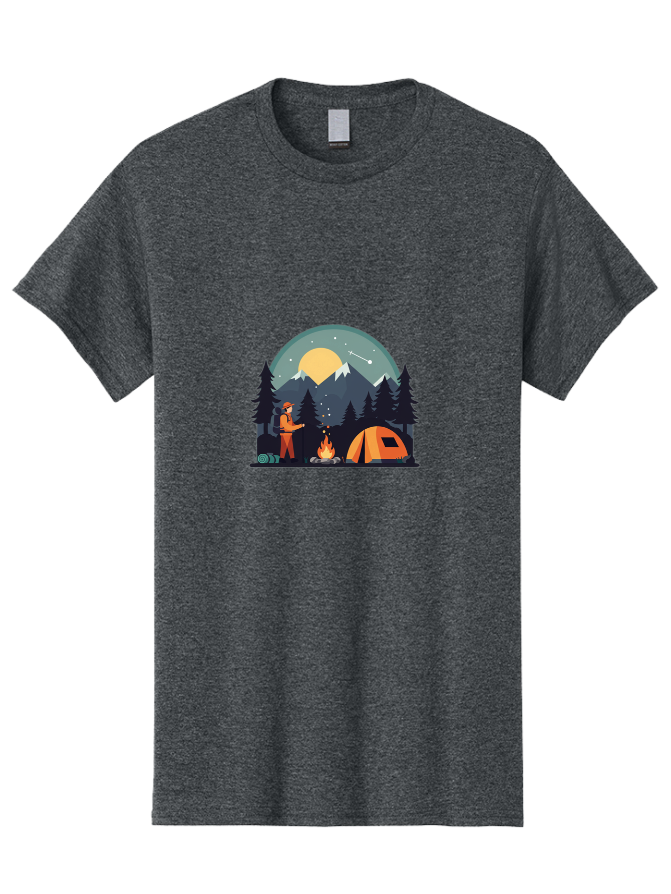 Camping-Under-The-Stars Men'S Graphic Tee, 100% Cotton, Comfortable Casual Summer Wear, Machine Washable, Vintage Camera, Old Camera, Antique Camera, Black Camera, Classic Photography, Photography Equipment, Nostalgic Device, Film Camera, Bal934
