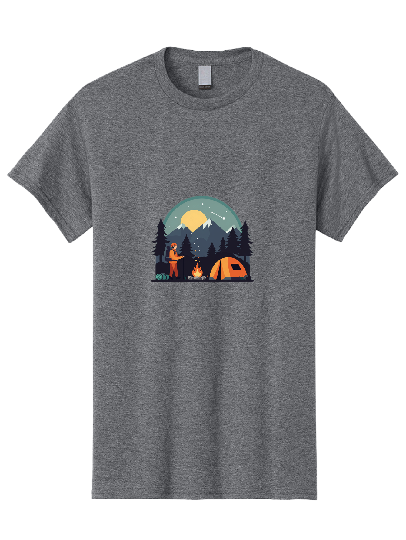 Camping-Under-The-Stars Men'S Graphic Tee, 100% Cotton, Comfortable Casual Summer Wear, Machine Washable, Vintage Camera, Old Camera, Antique Camera, Black Camera, Classic Photography, Photography Equipment, Nostalgic Device, Film Camera, Bal934