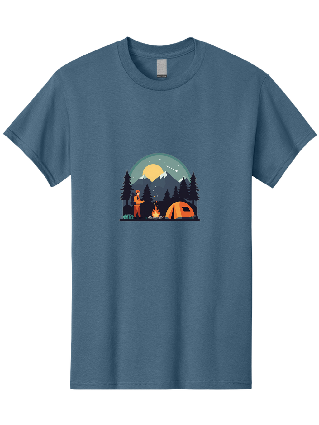Camping-Under-The-Stars Men'S Graphic Tee, 100% Cotton, Comfortable Casual Summer Wear, Machine Washable, Vintage Camera, Old Camera, Antique Camera, Black Camera, Classic Photography, Photography Equipment, Nostalgic Device, Film Camera, Bal934