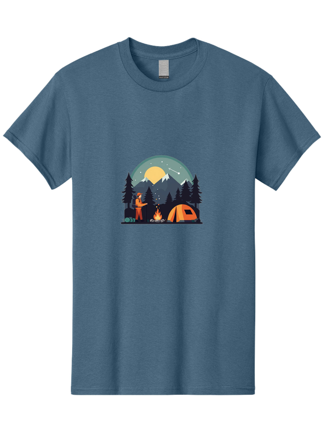 Camping-Under-The-Stars Men'S Graphic Tee, 100% Cotton, Comfortable Casual Summer Wear, Machine Washable, Vintage Camera, Old Camera, Antique Camera, Black Camera, Classic Photography, Photography Equipment, Nostalgic Device, Film Camera, Bal934