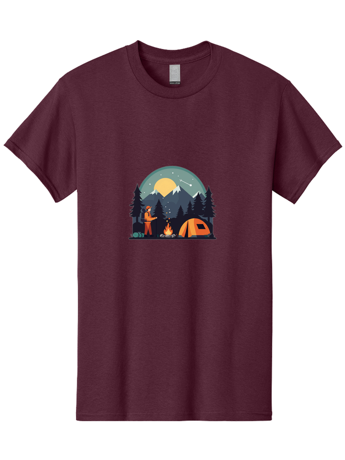 Camping-Under-The-Stars Men'S Graphic Tee, 100% Cotton, Comfortable Casual Summer Wear, Machine Washable, Vintage Camera, Old Camera, Antique Camera, Black Camera, Classic Photography, Photography Equipment, Nostalgic Device, Film Camera, Bal934