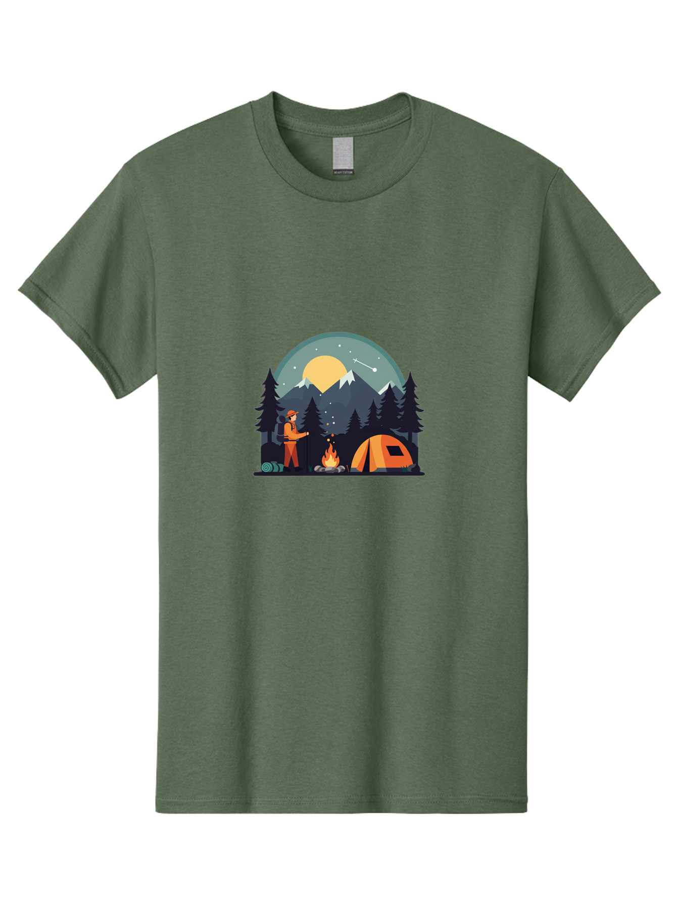 Camping-Under-The-Stars Men'S Graphic Tee, 100% Cotton, Comfortable Casual Summer Wear, Machine Washable, Vintage Camera, Old Camera, Antique Camera, Black Camera, Classic Photography, Photography Equipment, Nostalgic Device, Film Camera, Bal934