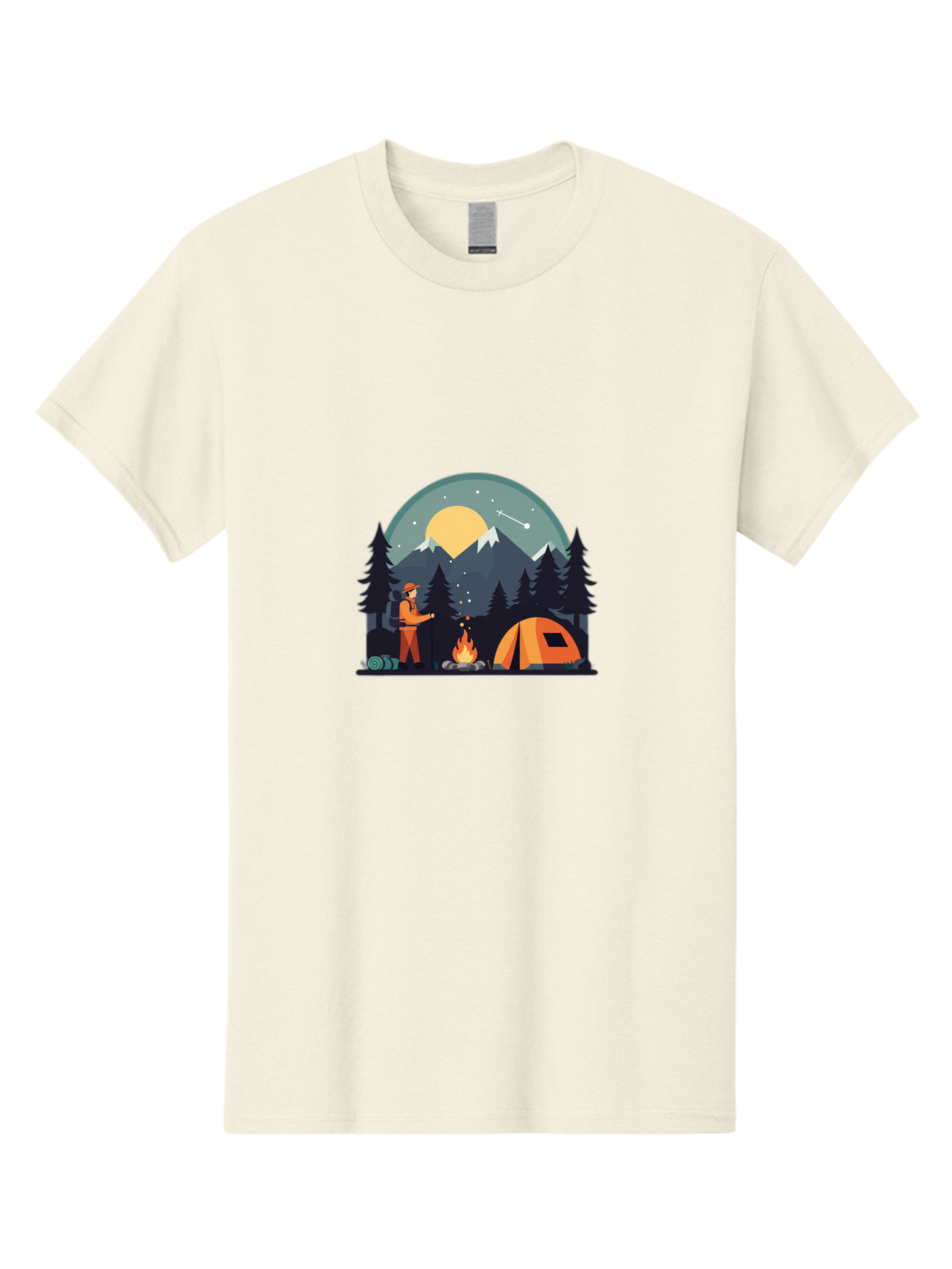 Camping-Under-The-Stars Men'S Graphic Tee, 100% Cotton, Comfortable Casual Summer Wear, Machine Washable, Vintage Camera, Old Camera, Antique Camera, Black Camera, Classic Photography, Photography Equipment, Nostalgic Device, Film Camera, Bal934