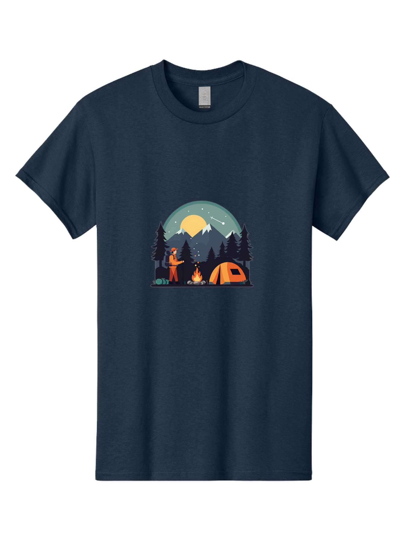 Camping-Under-The-Stars Men'S Graphic Tee, 100% Cotton, Comfortable Casual Summer Wear, Machine Washable, Vintage Camera, Old Camera, Antique Camera, Black Camera, Classic Photography, Photography Equipment, Nostalgic Device, Film Camera, Bal934