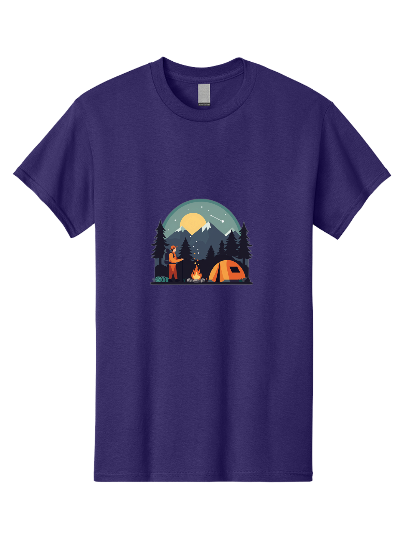 Camping-Under-The-Stars Men'S Graphic Tee, 100% Cotton, Comfortable Casual Summer Wear, Machine Washable, Vintage Camera, Old Camera, Antique Camera, Black Camera, Classic Photography, Photography Equipment, Nostalgic Device, Film Camera, Bal934