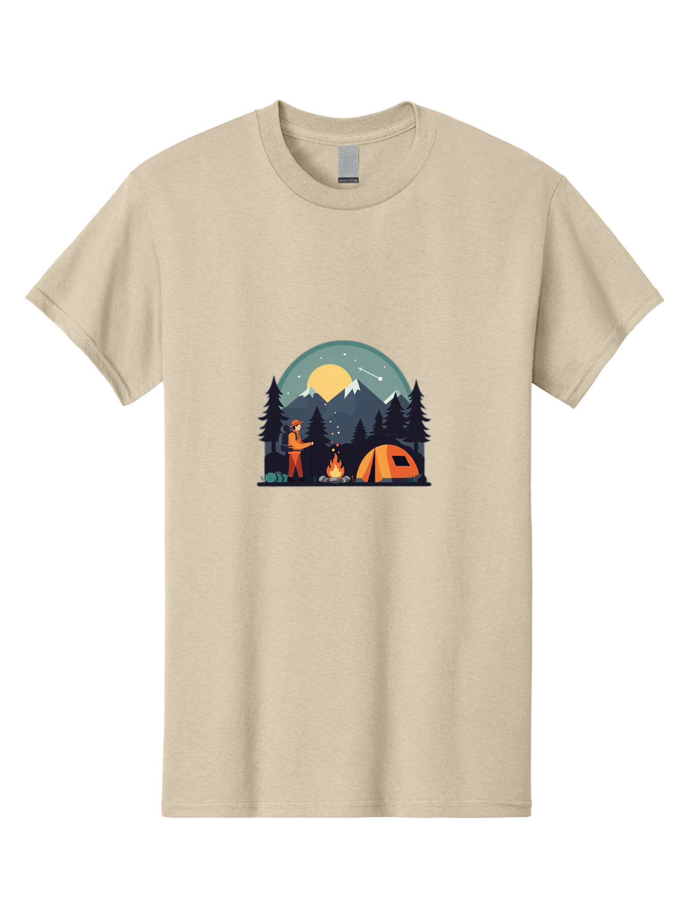 Camping-Under-The-Stars Men'S Graphic Tee, 100% Cotton, Comfortable Casual Summer Wear, Machine Washable, Vintage Camera, Old Camera, Antique Camera, Black Camera, Classic Photography, Photography Equipment, Nostalgic Device, Film Camera, Bal934