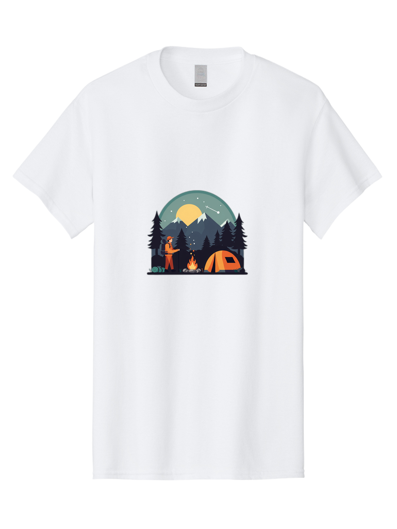 Camping-Under-The-Stars Men'S Graphic Tee, 100% Cotton, Comfortable Casual Summer Wear, Machine Washable, Vintage Camera, Old Camera, Antique Camera, Black Camera, Classic Photography, Photography Equipment, Nostalgic Device, Film Camera, Bal934