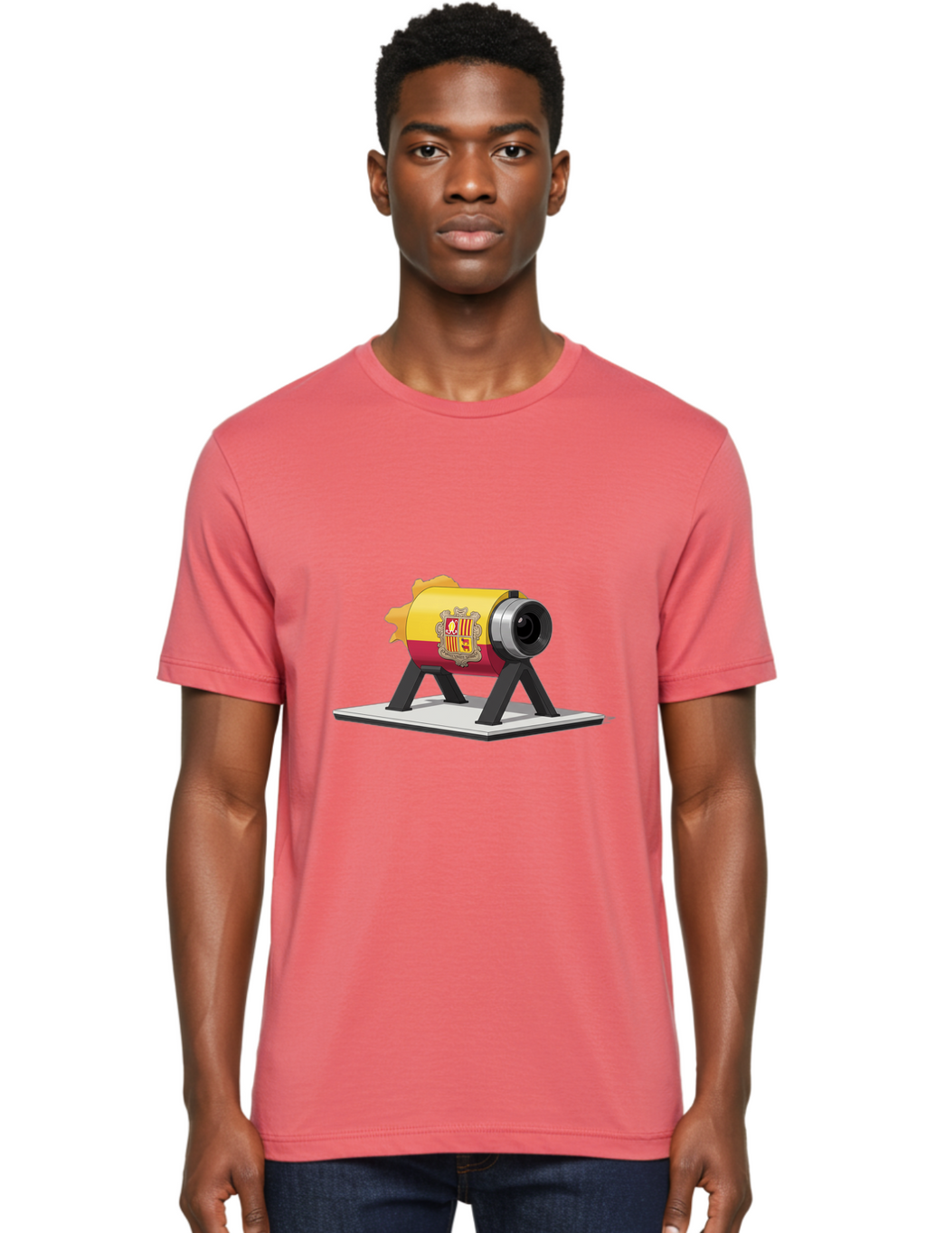 Cannon-Valencia-Coat-Of-Arms Men'S Graphic Tee, 100% Cotton, Comfortable Casual Summer Wear, Machine Washable, Vintage Camera, Old Camera, Antique Camera, Black Camera, Classic Photography, Photography Equipment, Nostalgic Device, Film Camera, Bal940