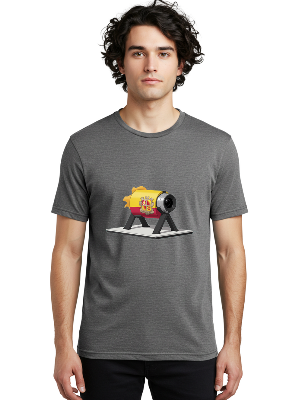 Cannon-Valencia-Coat-Of-Arms Men'S Graphic Tee, 100% Cotton, Comfortable Casual Summer Wear, Machine Washable, Vintage Camera, Old Camera, Antique Camera, Black Camera, Classic Photography, Photography Equipment, Nostalgic Device, Film Camera, Bal940