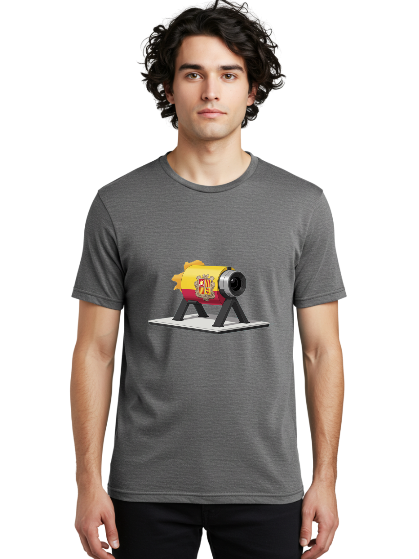 Cannon-Valencia-Coat-Of-Arms Men'S Graphic Tee, 100% Cotton, Comfortable Casual Summer Wear, Machine Washable, Vintage Camera, Old Camera, Antique Camera, Black Camera, Classic Photography, Photography Equipment, Nostalgic Device, Film Camera, Bal940