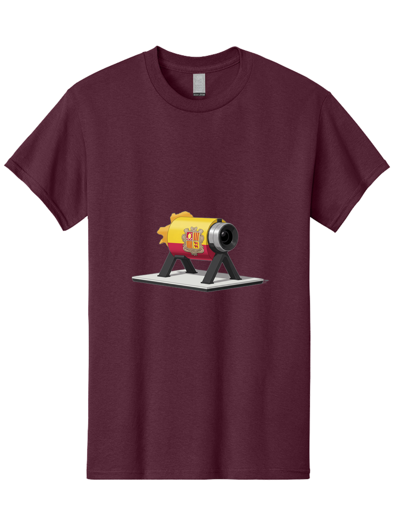 Cannon-Valencia-Coat-Of-Arms Men'S Graphic Tee, 100% Cotton, Comfortable Casual Summer Wear, Machine Washable, Vintage Camera, Old Camera, Antique Camera, Black Camera, Classic Photography, Photography Equipment, Nostalgic Device, Film Camera, Bal940