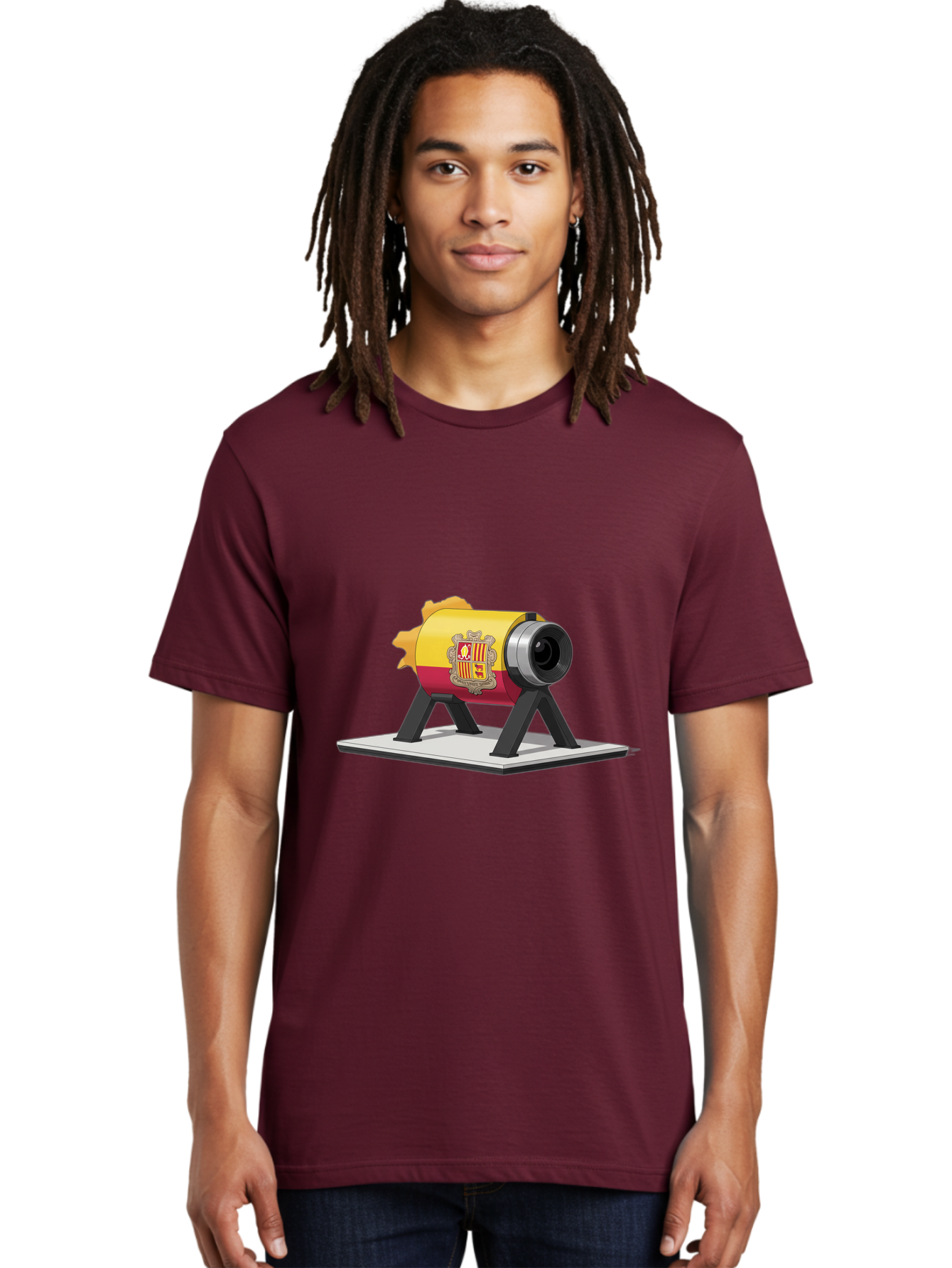 Cannon-Valencia-Coat-Of-Arms Men'S Graphic Tee, 100% Cotton, Comfortable Casual Summer Wear, Machine Washable, Vintage Camera, Old Camera, Antique Camera, Black Camera, Classic Photography, Photography Equipment, Nostalgic Device, Film Camera, Bal940