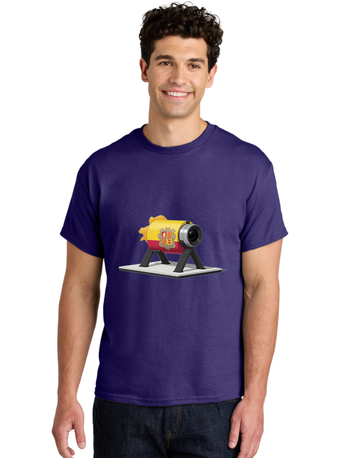 Cannon-Valencia-Coat-Of-Arms Men'S Graphic Tee, 100% Cotton, Comfortable Casual Summer Wear, Machine Washable, Vintage Camera, Old Camera, Antique Camera, Black Camera, Classic Photography, Photography Equipment, Nostalgic Device, Film Camera, Bal940
