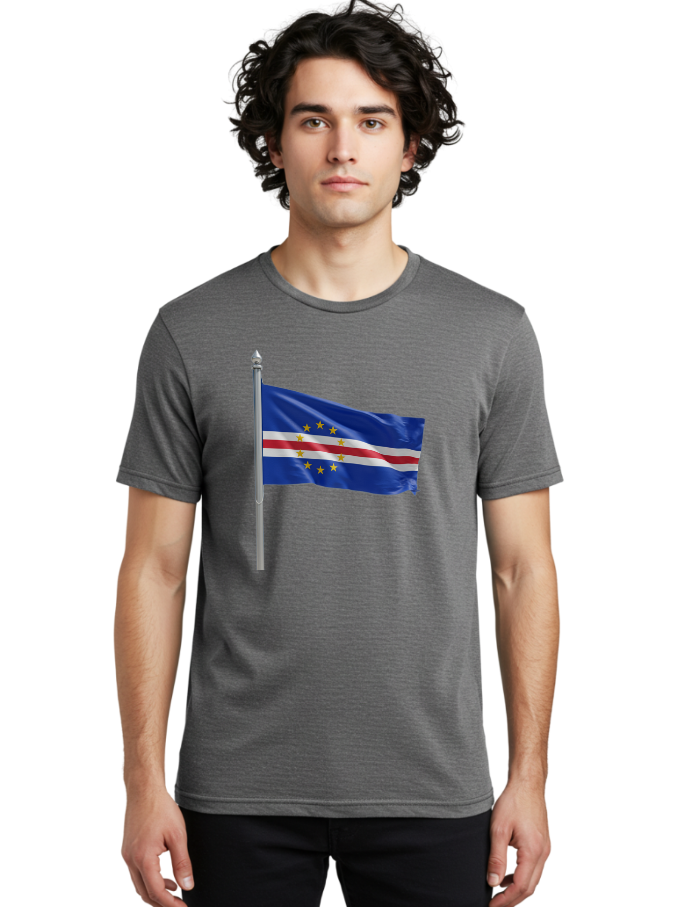 Cape-Verde-Flag Men'S Graphic Tee, 100% Cotton, Comfortable Casual Summer Wear, Machine Washable, Vintage Camera, Old Camera, Antique Camera, Black Camera, Classic Photography, Photography Equipment, Nostalgic Device, Film Camera, Camera Art Bal941