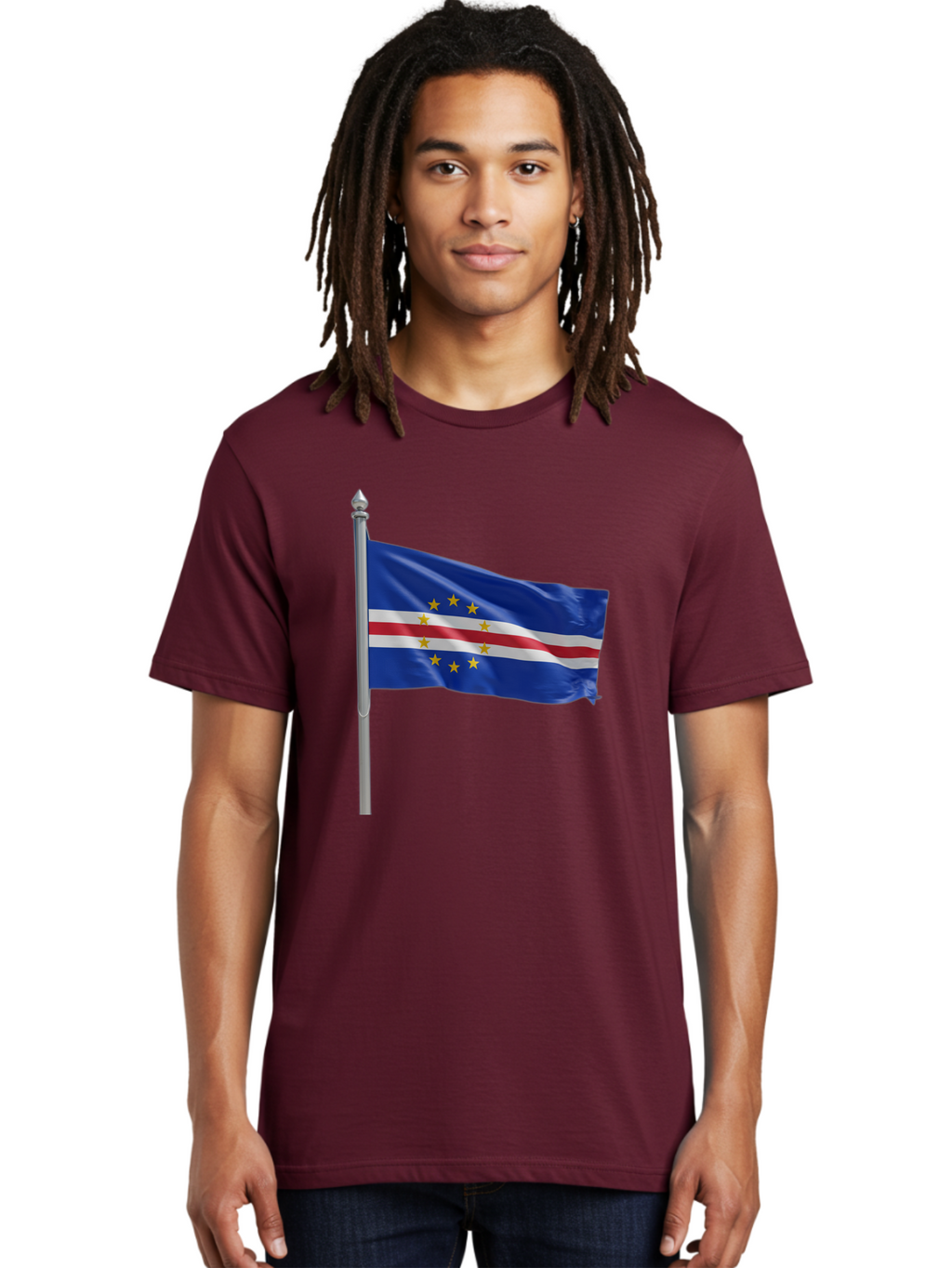 Cape-Verde-Flag Men'S Graphic Tee, 100% Cotton, Comfortable Casual Summer Wear, Machine Washable, Vintage Camera, Old Camera, Antique Camera, Black Camera, Classic Photography, Photography Equipment, Nostalgic Device, Film Camera, Camera Art Bal941