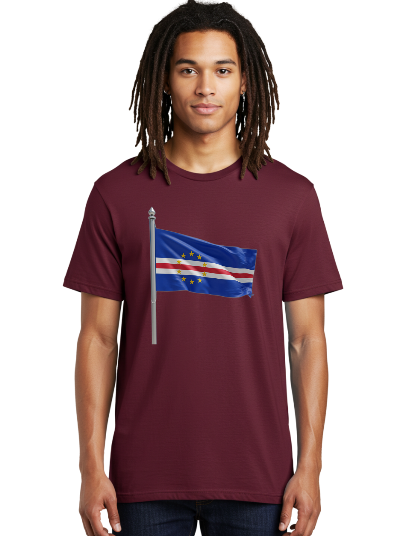 Cape-Verde-Flag Men'S Graphic Tee, 100% Cotton, Comfortable Casual Summer Wear, Machine Washable, Vintage Camera, Old Camera, Antique Camera, Black Camera, Classic Photography, Photography Equipment, Nostalgic Device, Film Camera, Camera Art Bal941