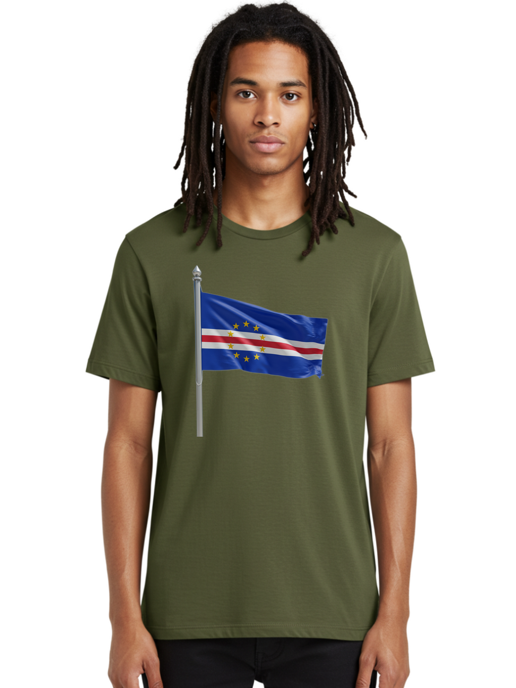 Cape-Verde-Flag Men'S Graphic Tee, 100% Cotton, Comfortable Casual Summer Wear, Machine Washable, Vintage Camera, Old Camera, Antique Camera, Black Camera, Classic Photography, Photography Equipment, Nostalgic Device, Film Camera, Camera Art Bal941
