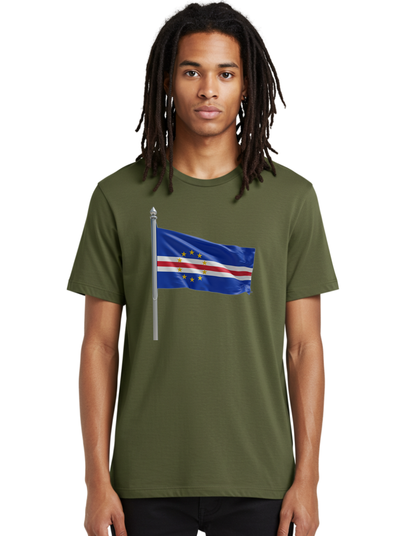Cape-Verde-Flag Men'S Graphic Tee, 100% Cotton, Comfortable Casual Summer Wear, Machine Washable, Vintage Camera, Old Camera, Antique Camera, Black Camera, Classic Photography, Photography Equipment, Nostalgic Device, Film Camera, Camera Art Bal941