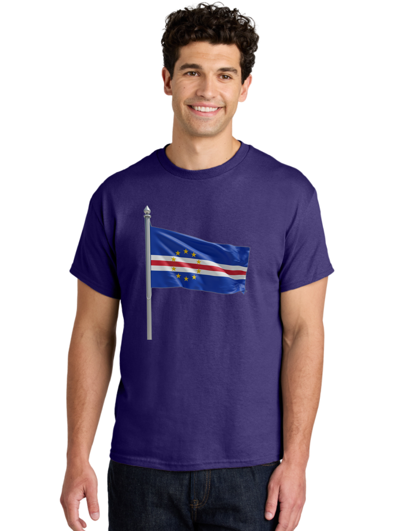 Cape-Verde-Flag Men'S Graphic Tee, 100% Cotton, Comfortable Casual Summer Wear, Machine Washable, Vintage Camera, Old Camera, Antique Camera, Black Camera, Classic Photography, Photography Equipment, Nostalgic Device, Film Camera, Camera Art Bal941