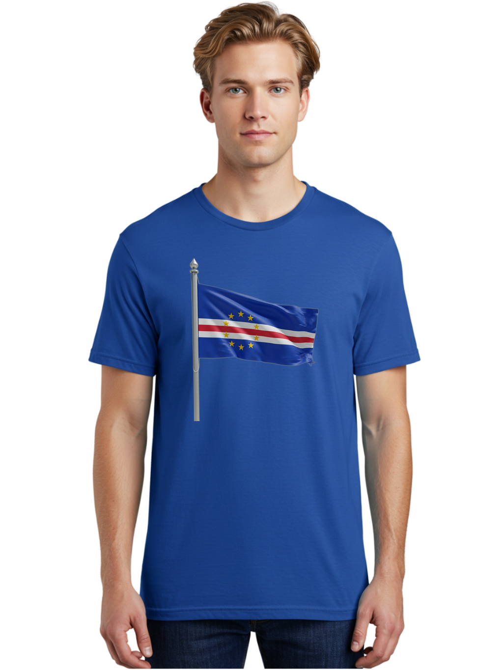 Cape-Verde-Flag Men'S Graphic Tee, 100% Cotton, Comfortable Casual Summer Wear, Machine Washable, Vintage Camera, Old Camera, Antique Camera, Black Camera, Classic Photography, Photography Equipment, Nostalgic Device, Film Camera, Camera Art Bal941