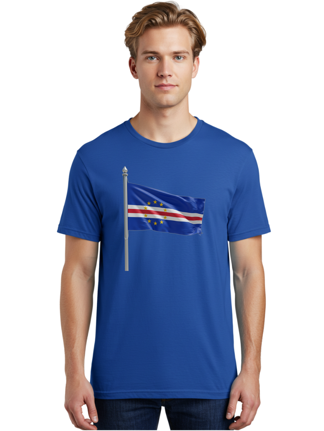 Cape-Verde-Flag Men'S Graphic Tee, 100% Cotton, Comfortable Casual Summer Wear, Machine Washable, Vintage Camera, Old Camera, Antique Camera, Black Camera, Classic Photography, Photography Equipment, Nostalgic Device, Film Camera, Camera Art Bal941