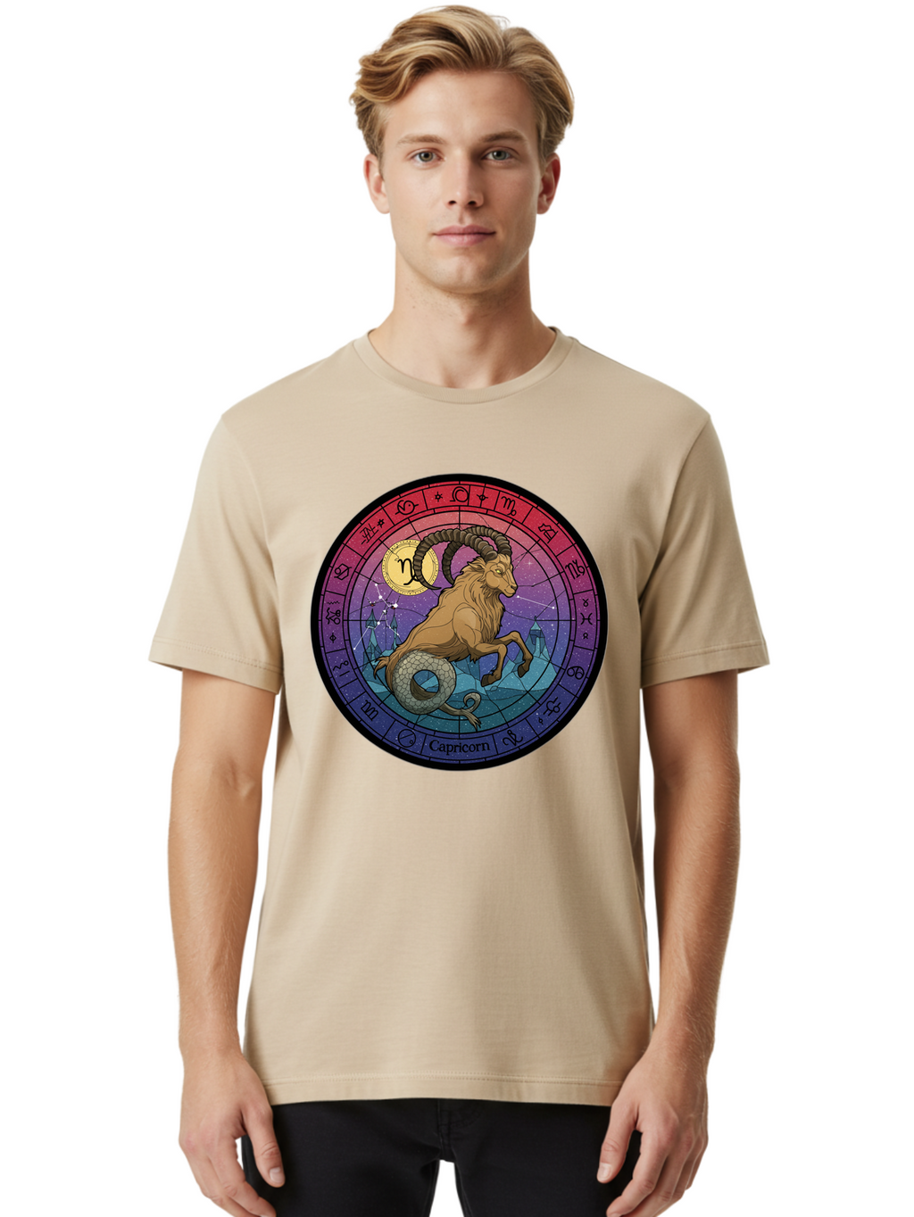 Capricorn-Zodiac-1 Men'S Graphic Tee, 100% Cotton, Comfortable Casual Summer Wear, Machine Washable, Vintage Camera, Old Camera, Antique Camera, Black Camera, Classic Photography, Photography Equipment, Nostalgic Device, Film Camera, Bal942