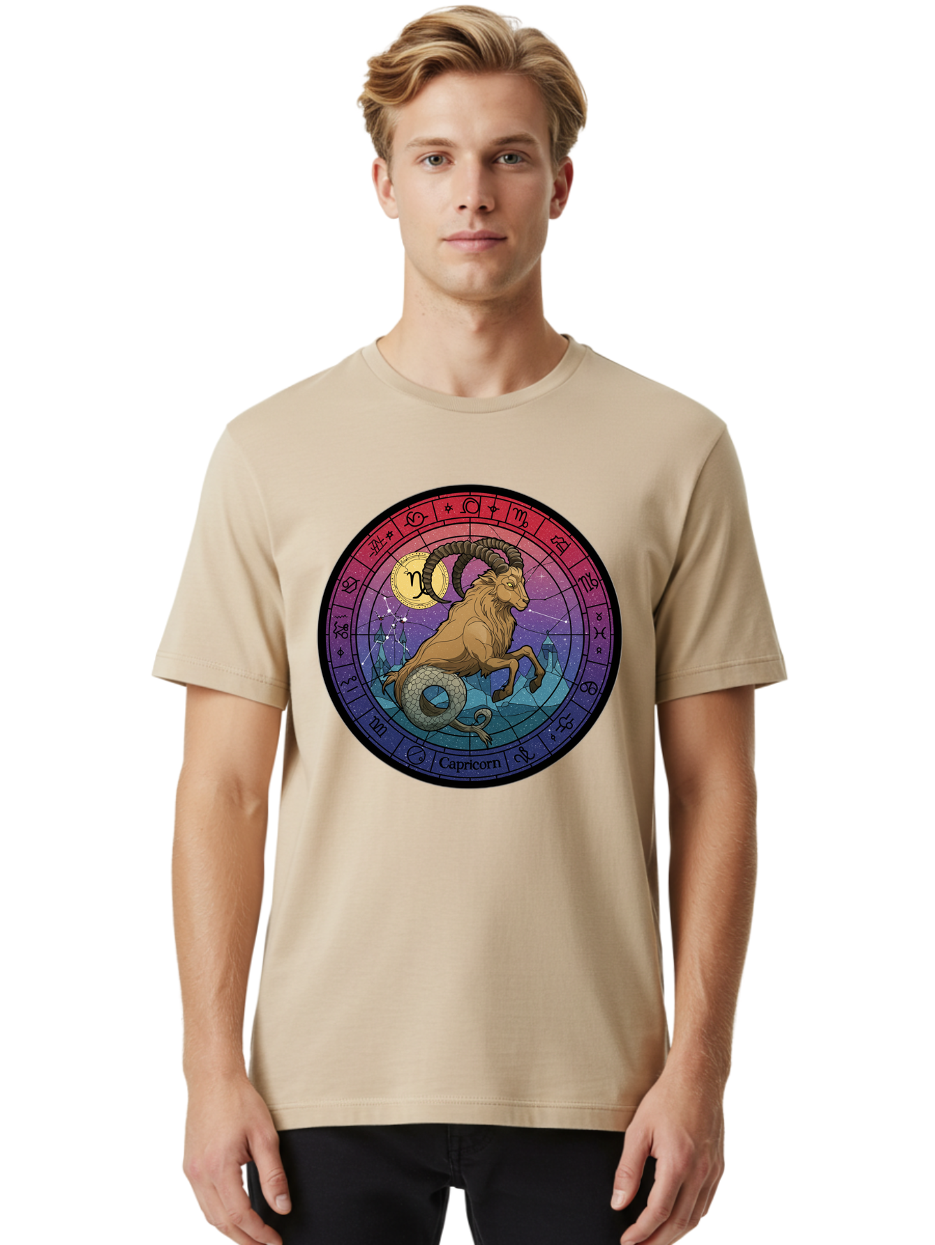 Capricorn-Zodiac-1 Men'S Graphic Tee, 100% Cotton, Comfortable Casual Summer Wear, Machine Washable, Vintage Camera, Old Camera, Antique Camera, Black Camera, Classic Photography, Photography Equipment, Nostalgic Device, Film Camera, Bal942