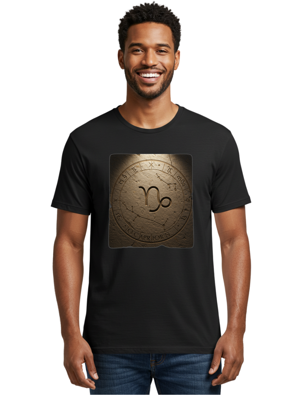 Capricorn-Zodiac-Seal Men'S Graphic Tee, 100% Cotton, Comfortable Casual Summer Wear, Machine Washable, Vintage Camera, Old Camera, Antique Camera, Black Camera, Classic Photography, Photography Equipment, Nostalgic Device, Film Camera, Bal943