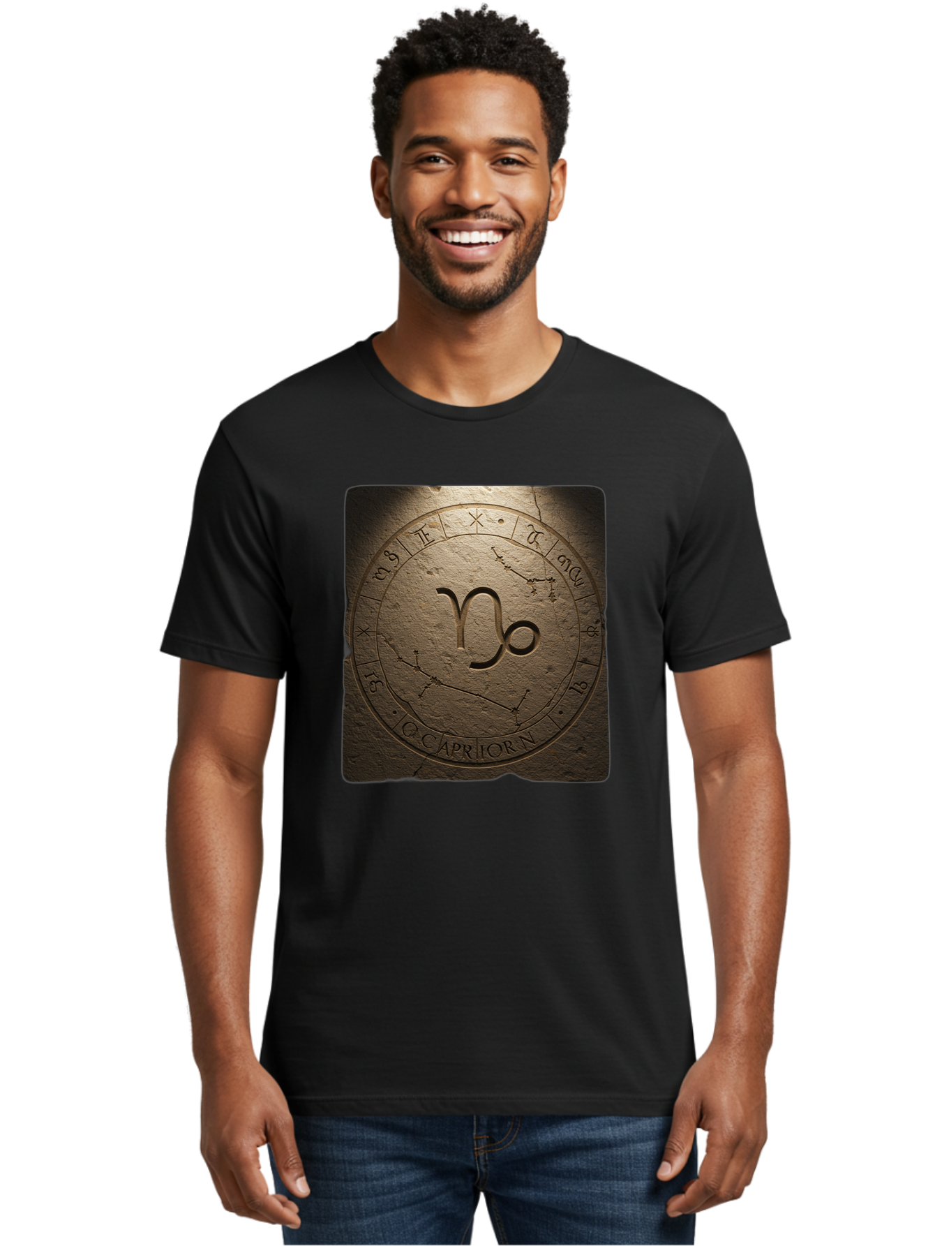 Capricorn-Zodiac-Seal Men'S Graphic Tee, 100% Cotton, Comfortable Casual Summer Wear, Machine Washable, Vintage Camera, Old Camera, Antique Camera, Black Camera, Classic Photography, Photography Equipment, Nostalgic Device, Film Camera, Bal943