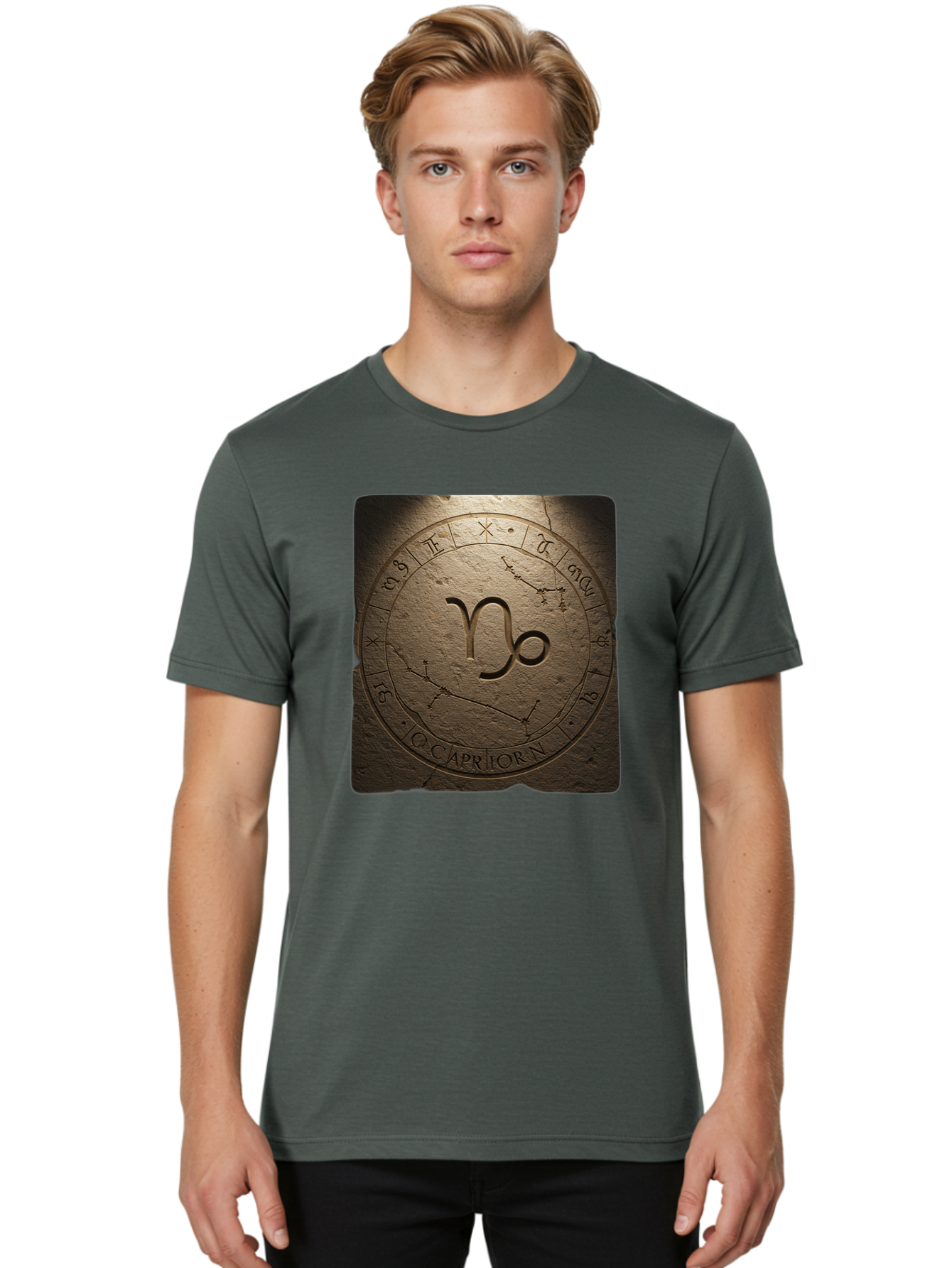 Capricorn-Zodiac-Seal Men'S Graphic Tee, 100% Cotton, Comfortable Casual Summer Wear, Machine Washable, Vintage Camera, Old Camera, Antique Camera, Black Camera, Classic Photography, Photography Equipment, Nostalgic Device, Film Camera, Bal943