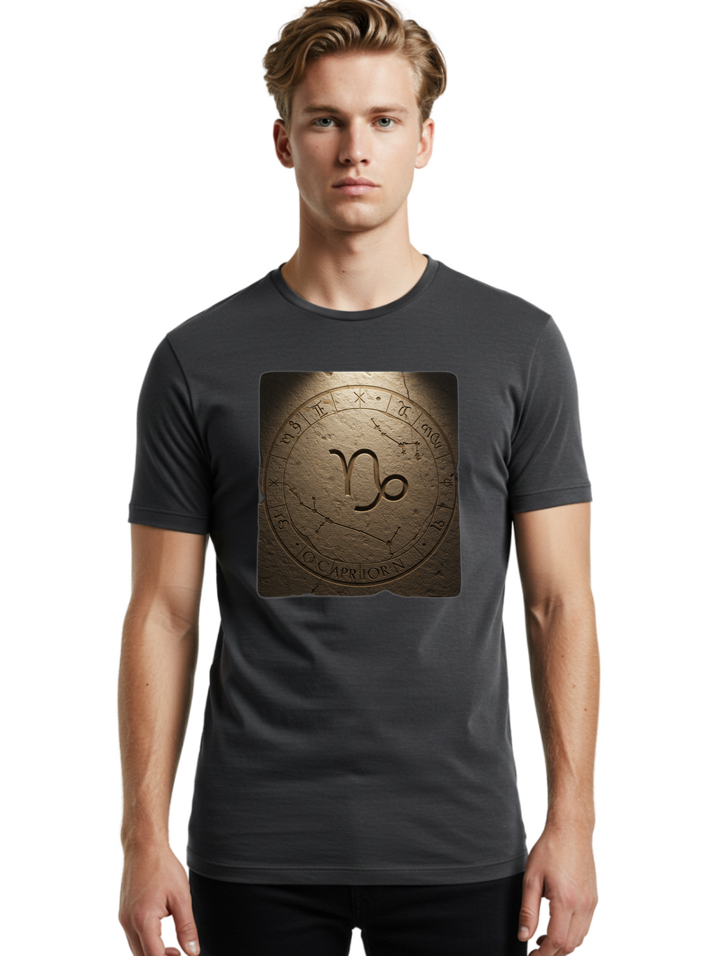 Capricorn-Zodiac-Seal Men'S Graphic Tee, 100% Cotton, Comfortable Casual Summer Wear, Machine Washable, Vintage Camera, Old Camera, Antique Camera, Black Camera, Classic Photography, Photography Equipment, Nostalgic Device, Film Camera, Bal943