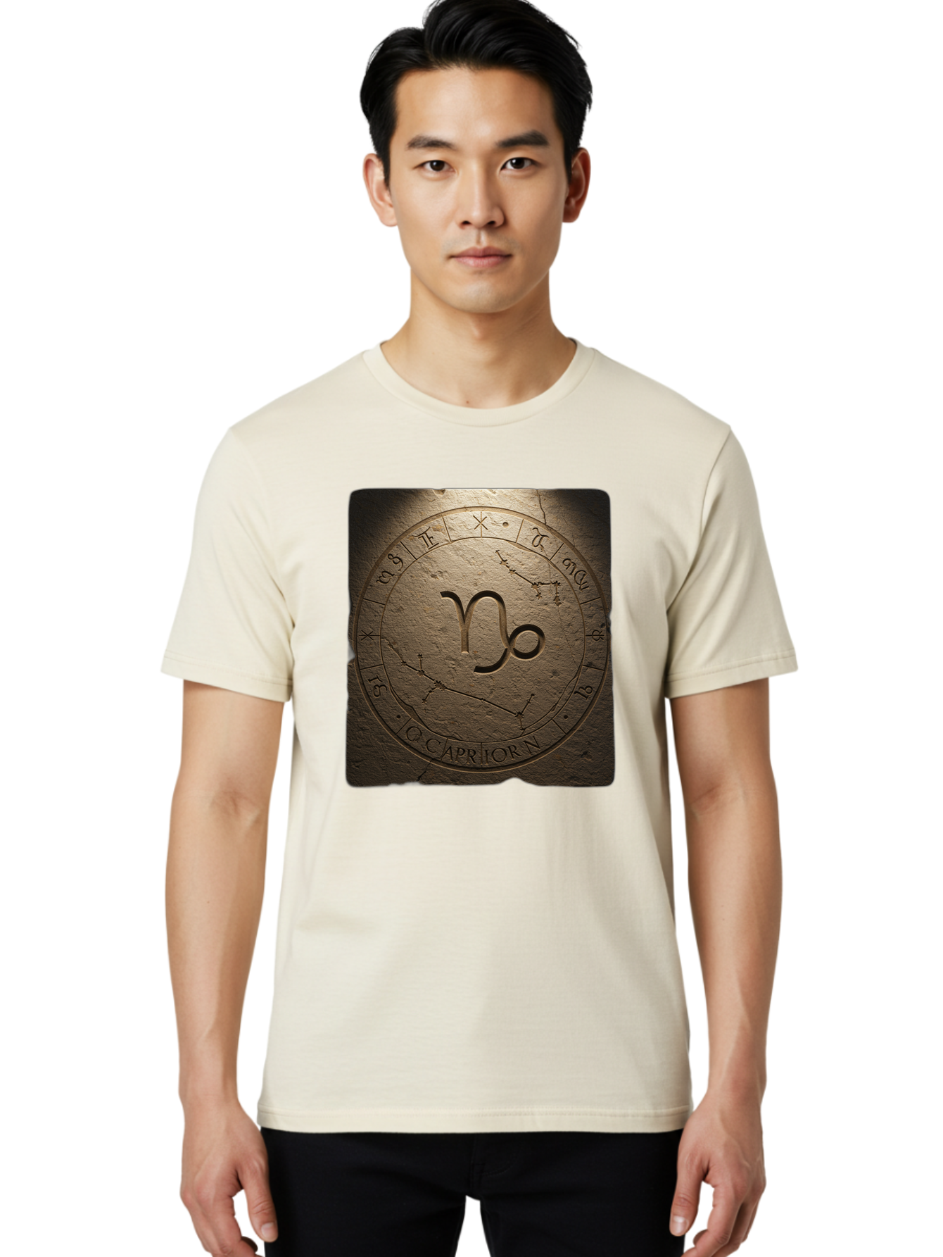Capricorn-Zodiac-Seal Men'S Graphic Tee, 100% Cotton, Comfortable Casual Summer Wear, Machine Washable, Vintage Camera, Old Camera, Antique Camera, Black Camera, Classic Photography, Photography Equipment, Nostalgic Device, Film Camera, Bal943