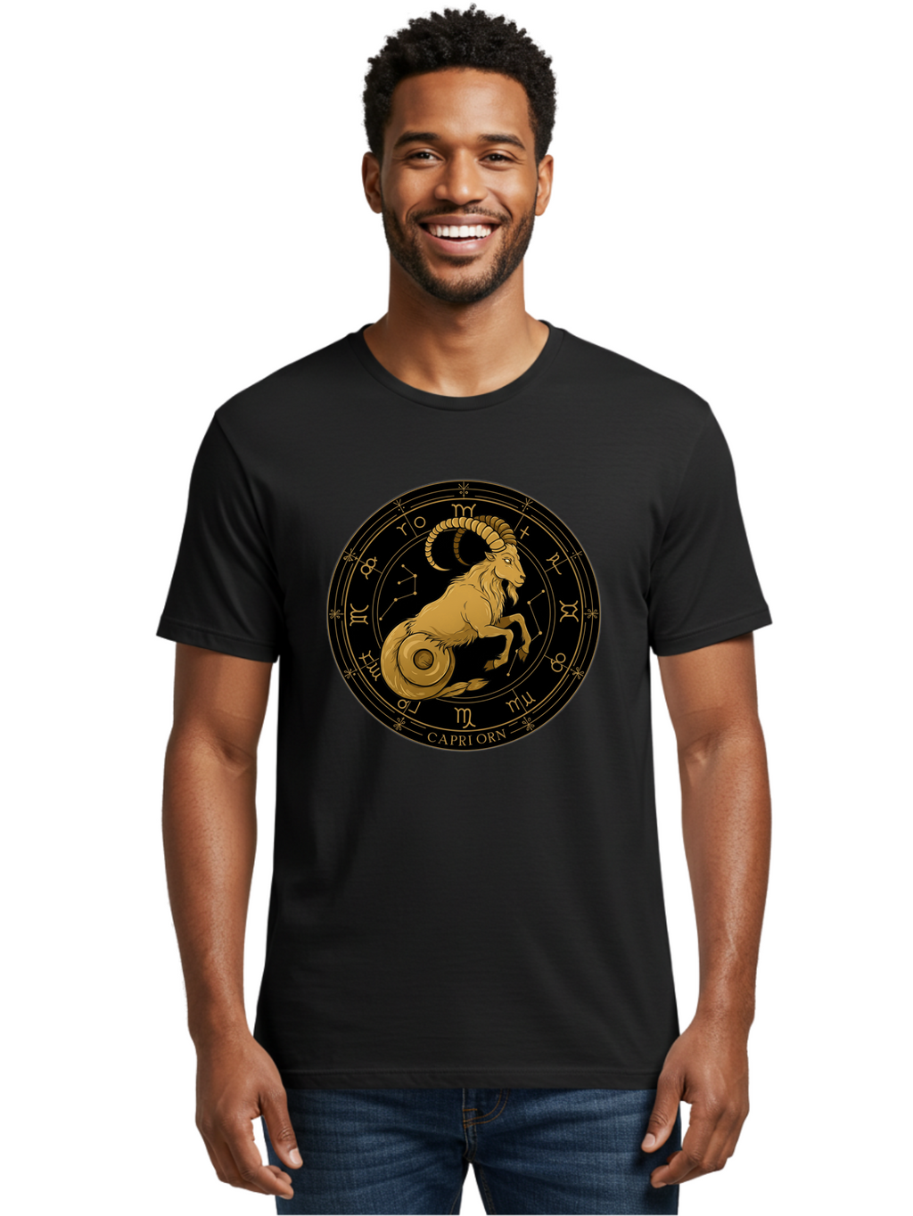 Capricorn-Zodiac-Sign-1 Men'S Graphic Tee, 100% Cotton, Comfortable Casual Summer Wear, Machine Washable, Vintage Camera, Old Camera, Antique Camera, Black Camera, Classic Photography, Photography Equipment, Nostalgic Device, Film Camera, Bal944