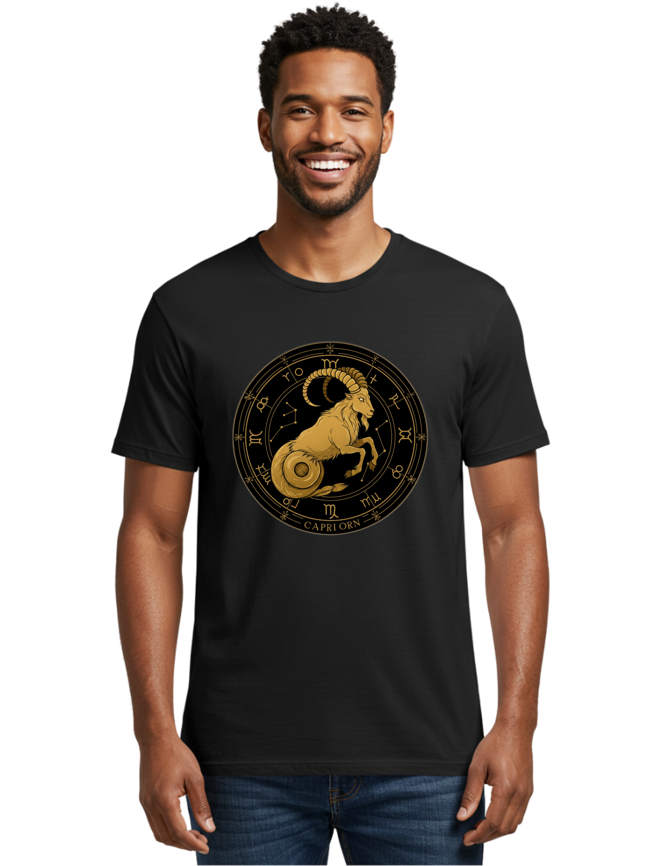Capricorn-Zodiac-Sign-1 Men'S Graphic Tee, 100% Cotton, Comfortable Casual Summer Wear, Machine Washable, Vintage Camera, Old Camera, Antique Camera, Black Camera, Classic Photography, Photography Equipment, Nostalgic Device, Film Camera, Bal944