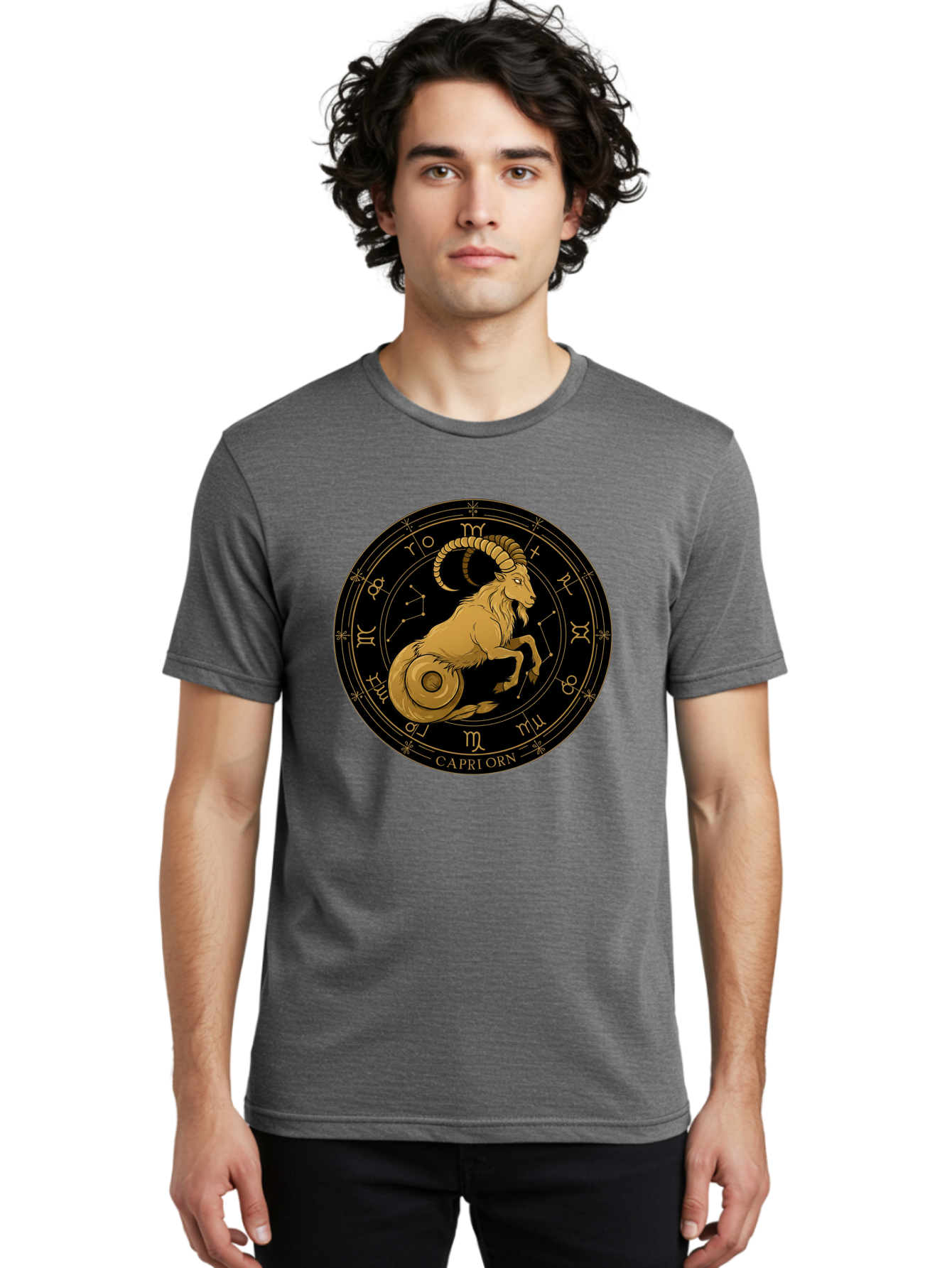 Capricorn-Zodiac-Sign-1 Men'S Graphic Tee, 100% Cotton, Comfortable Casual Summer Wear, Machine Washable, Vintage Camera, Old Camera, Antique Camera, Black Camera, Classic Photography, Photography Equipment, Nostalgic Device, Film Camera, Bal944