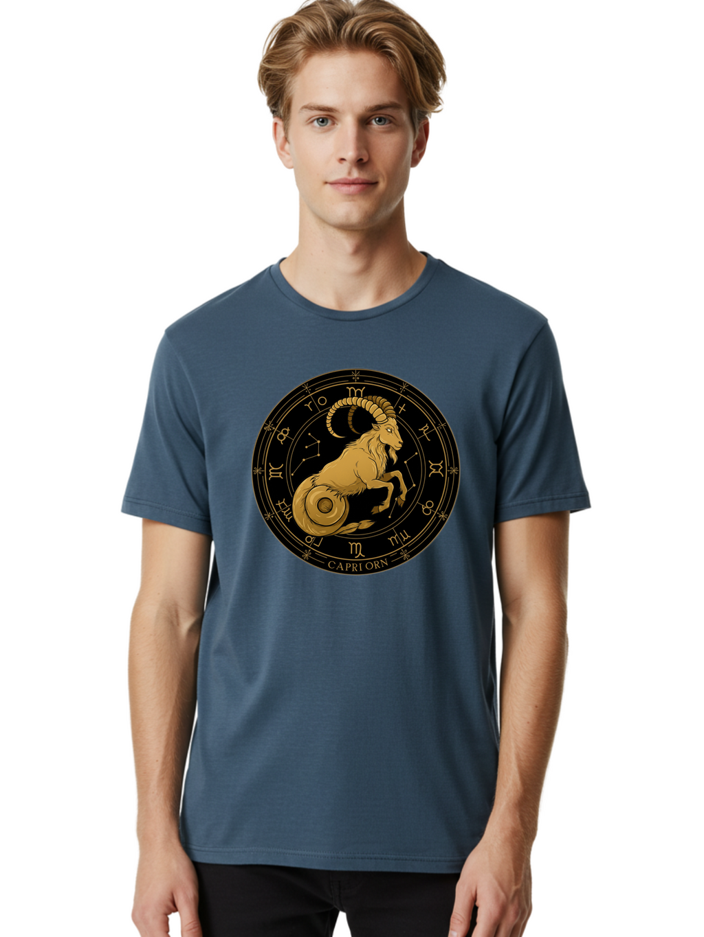 Capricorn-Zodiac-Sign-1 Men'S Graphic Tee, 100% Cotton, Comfortable Casual Summer Wear, Machine Washable, Vintage Camera, Old Camera, Antique Camera, Black Camera, Classic Photography, Photography Equipment, Nostalgic Device, Film Camera, Bal944