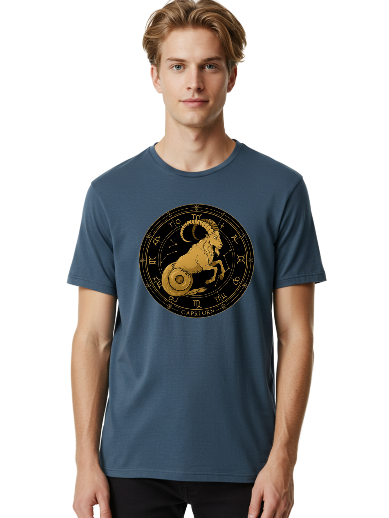 Capricorn-Zodiac-Sign-1 Men'S Graphic Tee, 100% Cotton, Comfortable Casual Summer Wear, Machine Washable, Vintage Camera, Old Camera, Antique Camera, Black Camera, Classic Photography, Photography Equipment, Nostalgic Device, Film Camera, Bal944