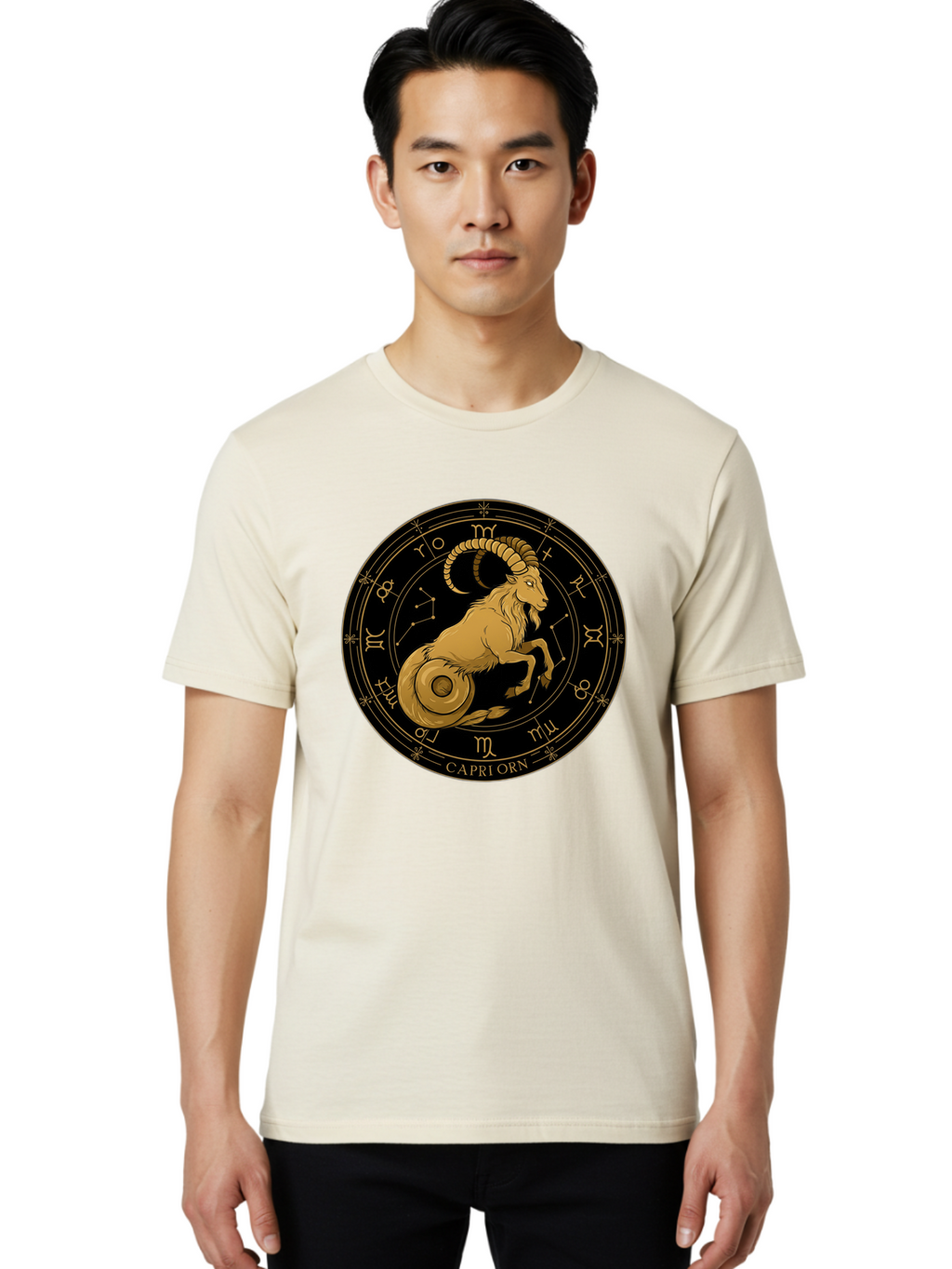 Capricorn-Zodiac-Sign-1 Men'S Graphic Tee, 100% Cotton, Comfortable Casual Summer Wear, Machine Washable, Vintage Camera, Old Camera, Antique Camera, Black Camera, Classic Photography, Photography Equipment, Nostalgic Device, Film Camera, Bal944