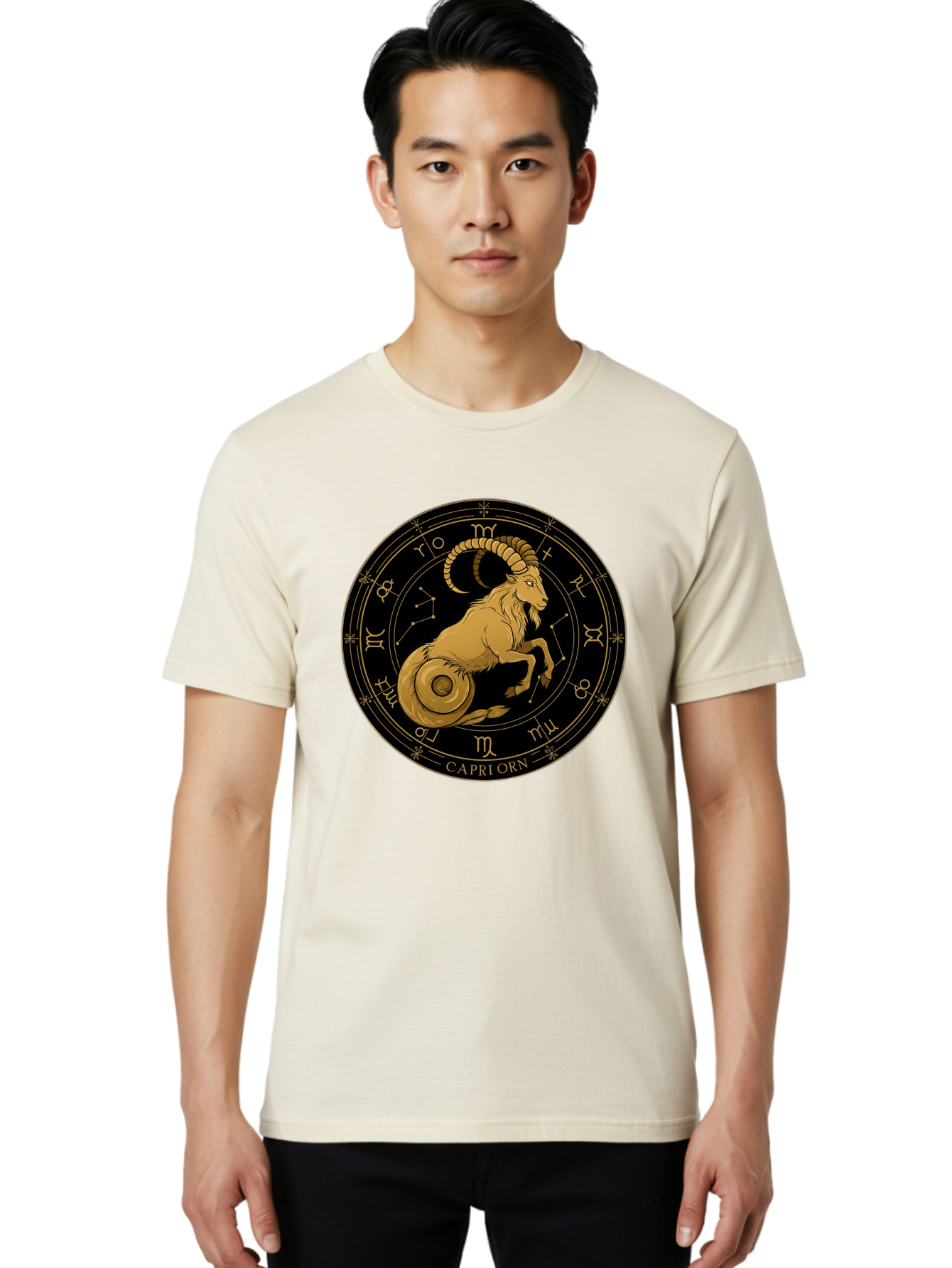 Capricorn-Zodiac-Sign-1 Men'S Graphic Tee, 100% Cotton, Comfortable Casual Summer Wear, Machine Washable, Vintage Camera, Old Camera, Antique Camera, Black Camera, Classic Photography, Photography Equipment, Nostalgic Device, Film Camera, Bal944