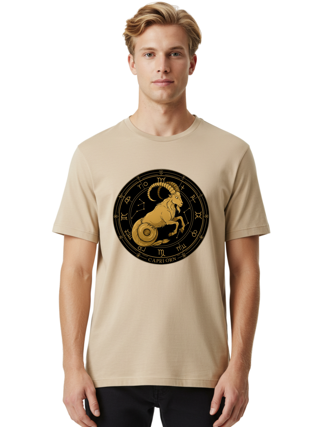 Capricorn-Zodiac-Sign-1 Men'S Graphic Tee, 100% Cotton, Comfortable Casual Summer Wear, Machine Washable, Vintage Camera, Old Camera, Antique Camera, Black Camera, Classic Photography, Photography Equipment, Nostalgic Device, Film Camera, Bal944