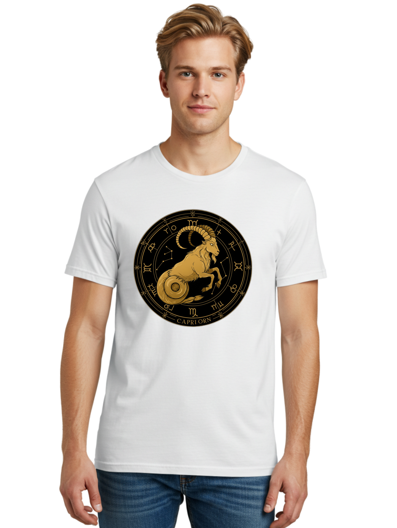 Capricorn-Zodiac-Sign-1 Men'S Graphic Tee, 100% Cotton, Comfortable Casual Summer Wear, Machine Washable, Vintage Camera, Old Camera, Antique Camera, Black Camera, Classic Photography, Photography Equipment, Nostalgic Device, Film Camera, Bal944