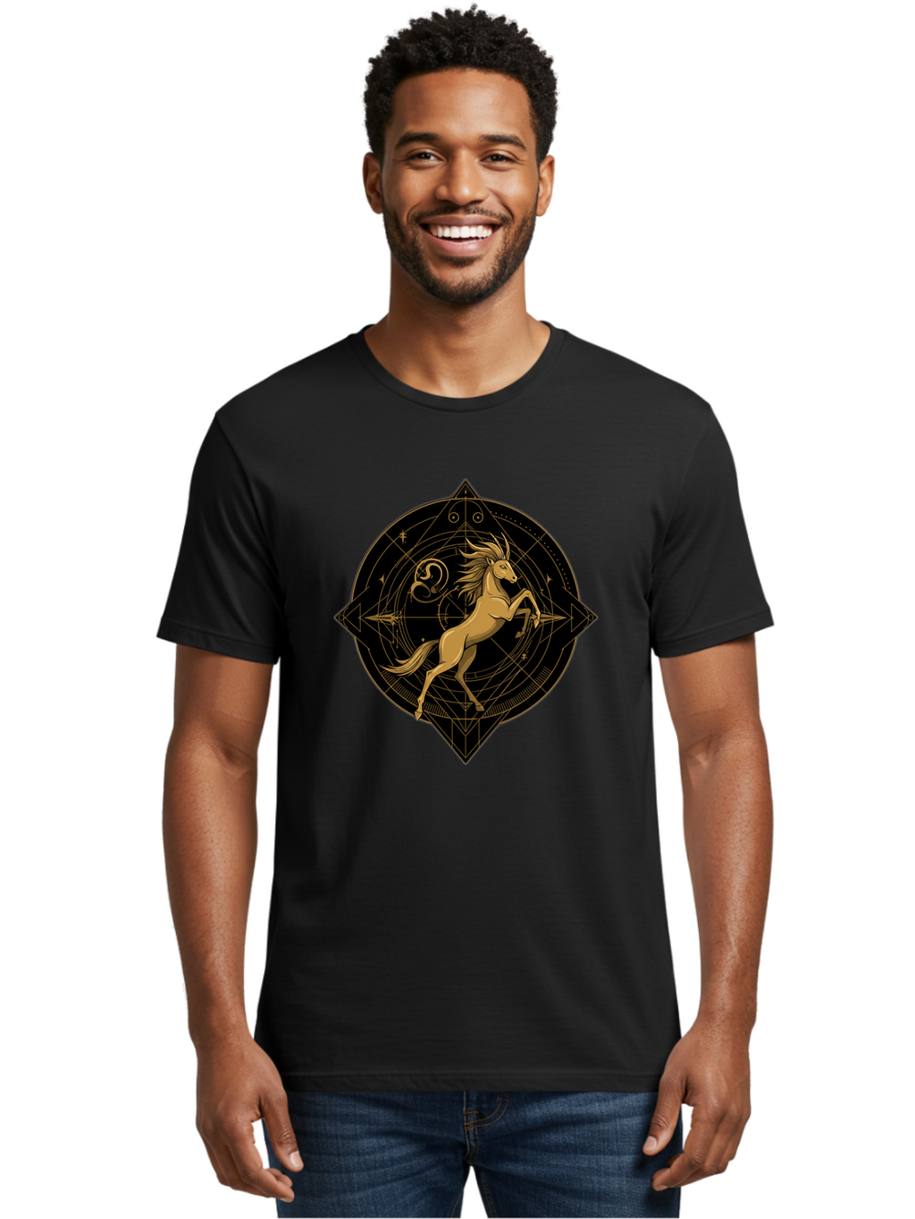Capricorn-Zodiac-Symbol Men'S Graphic Tee, 100% Cotton, Comfortable Casual Summer Wear, Machine Washable, Vintage Camera, Old Camera, Antique Camera, Black Camera, Classic Photography, Photography Equipment, Nostalgic Device, Film Camera, Bal946
