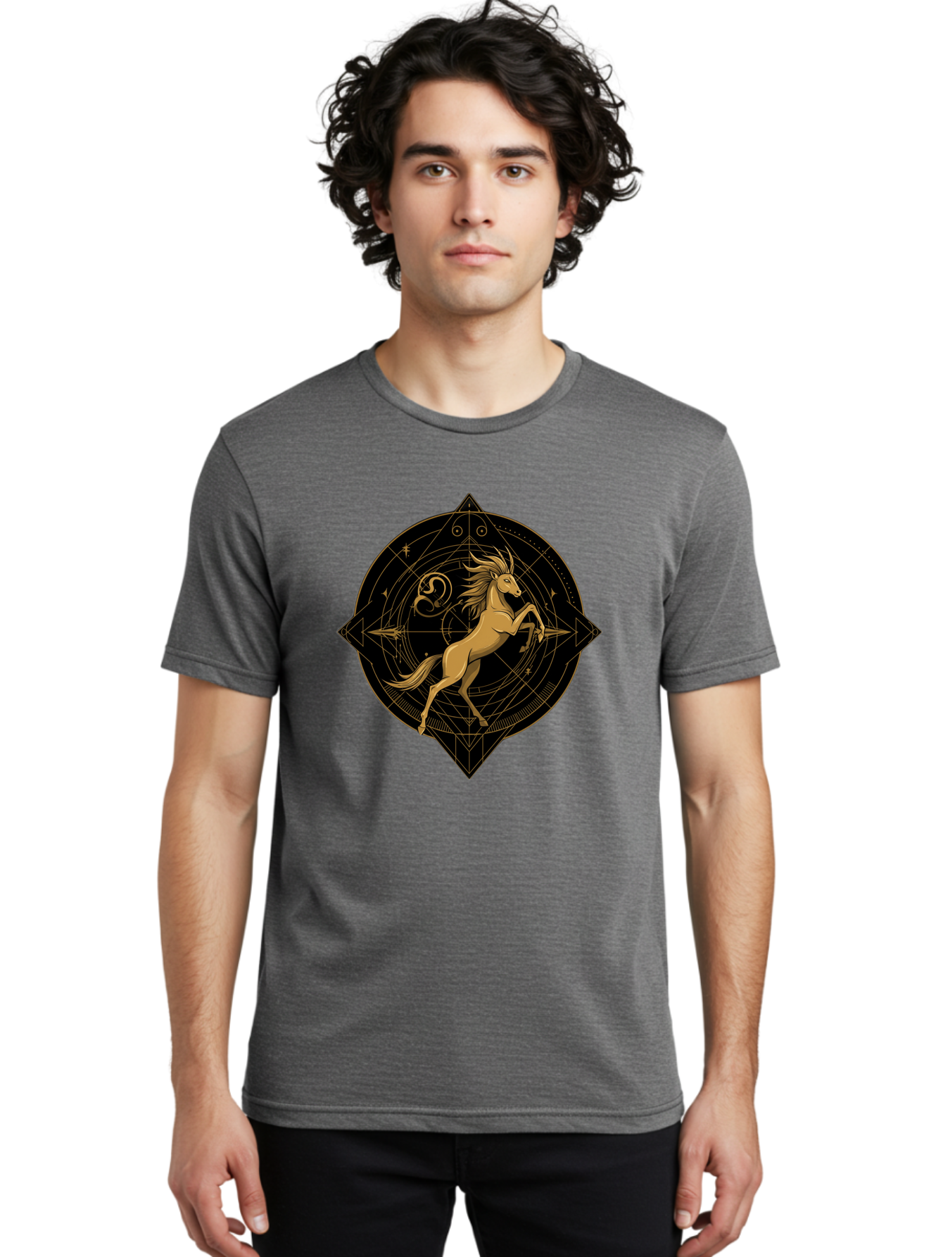 Capricorn-Zodiac-Symbol Men'S Graphic Tee, 100% Cotton, Comfortable Casual Summer Wear, Machine Washable, Vintage Camera, Old Camera, Antique Camera, Black Camera, Classic Photography, Photography Equipment, Nostalgic Device, Film Camera, Bal946