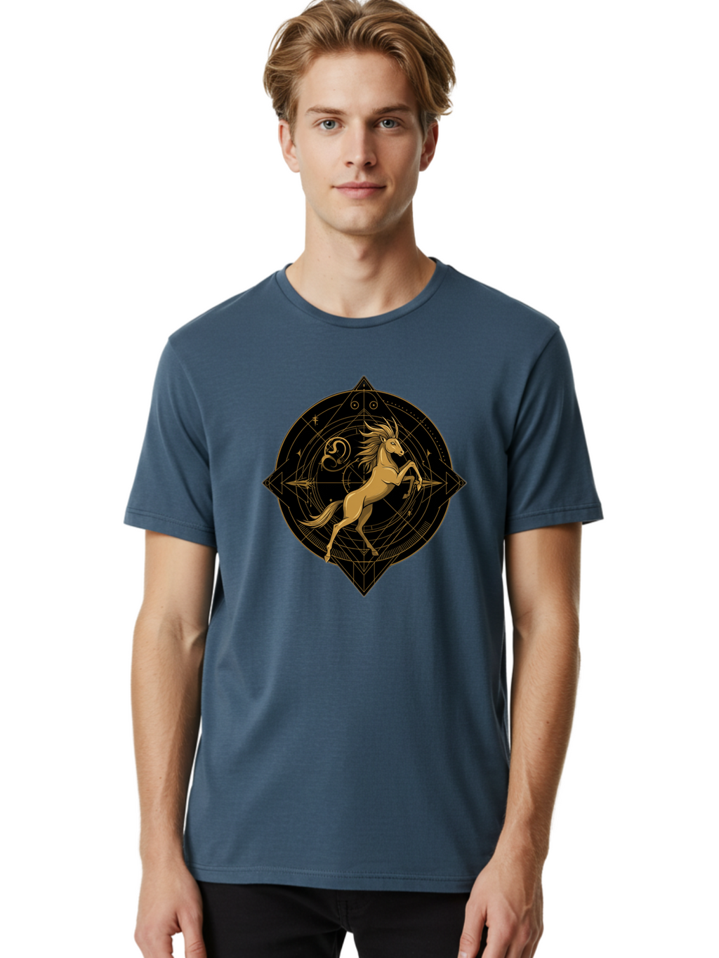 Capricorn-Zodiac-Symbol Men'S Graphic Tee, 100% Cotton, Comfortable Casual Summer Wear, Machine Washable, Vintage Camera, Old Camera, Antique Camera, Black Camera, Classic Photography, Photography Equipment, Nostalgic Device, Film Camera, Bal946
