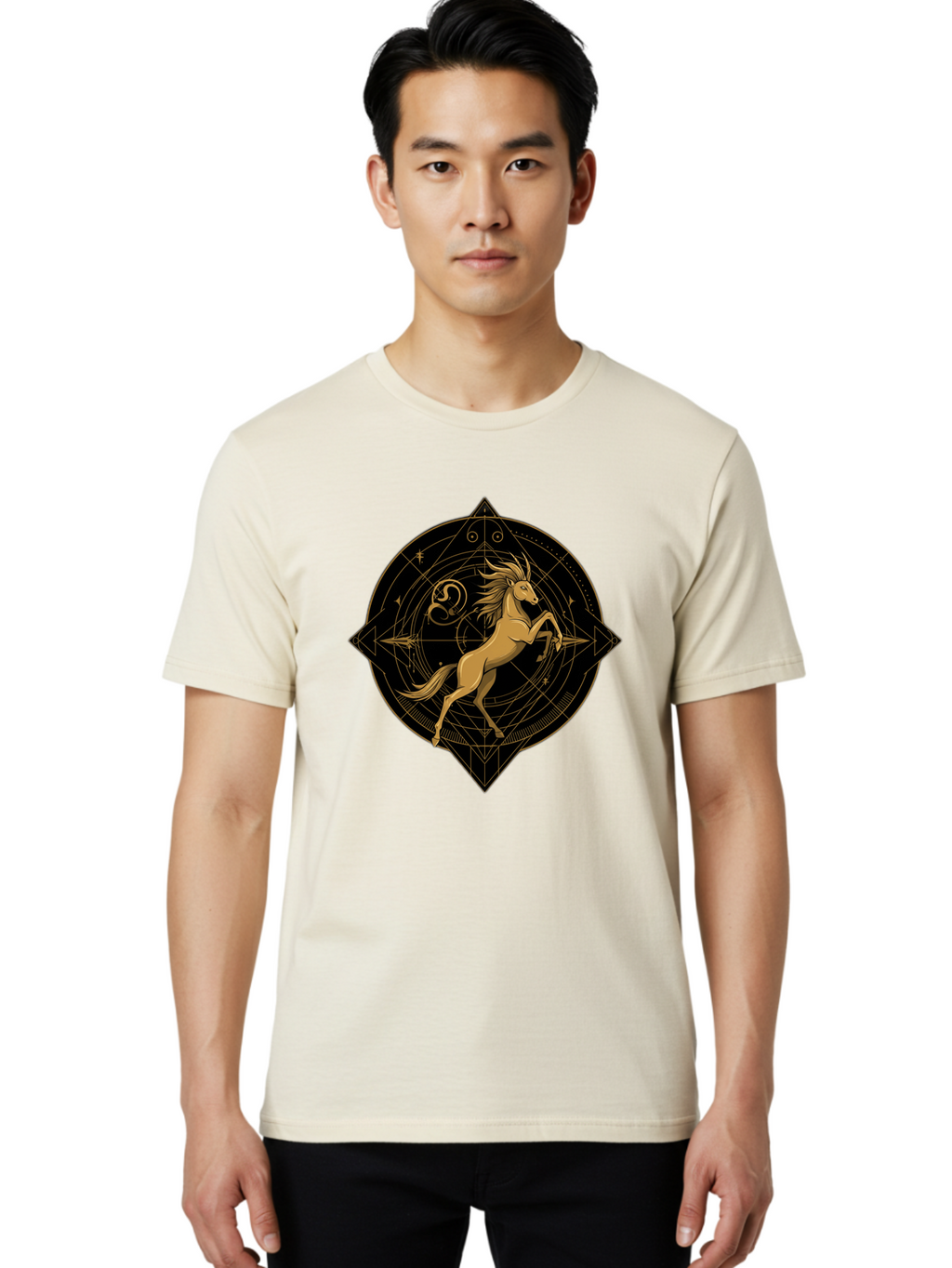 Capricorn-Zodiac-Symbol Men'S Graphic Tee, 100% Cotton, Comfortable Casual Summer Wear, Machine Washable, Vintage Camera, Old Camera, Antique Camera, Black Camera, Classic Photography, Photography Equipment, Nostalgic Device, Film Camera, Bal946